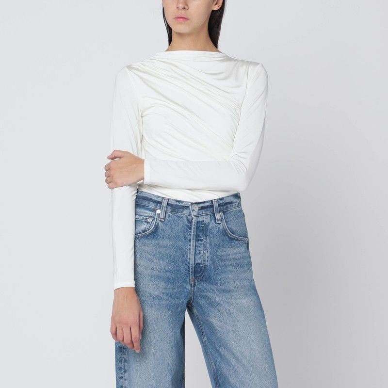 ANINE BING Gathered Long Sleeve T-Shirt for Women