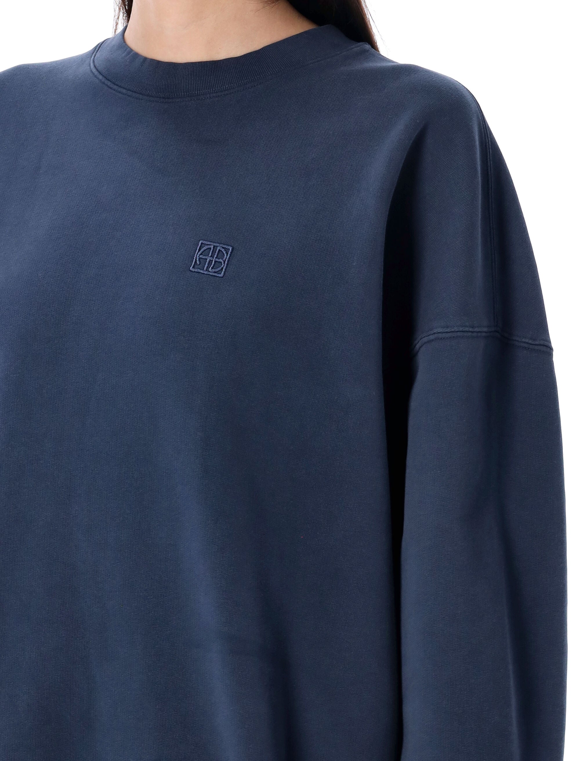 ANINE BING Oversized Monogram Sweatshirt - Small