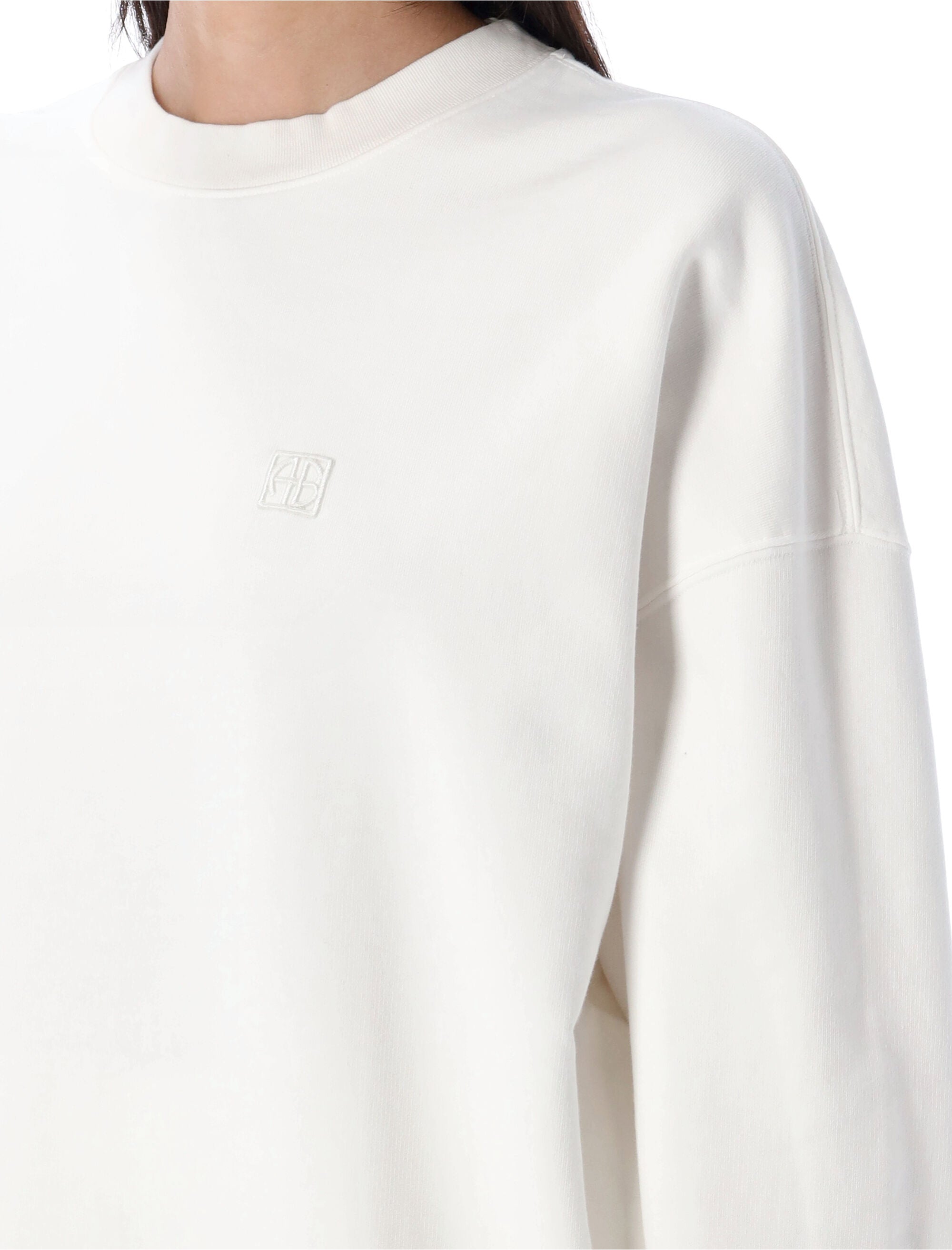 ANINE BING Oversized Monogram Fleece Sweatshirt - Women's Size S