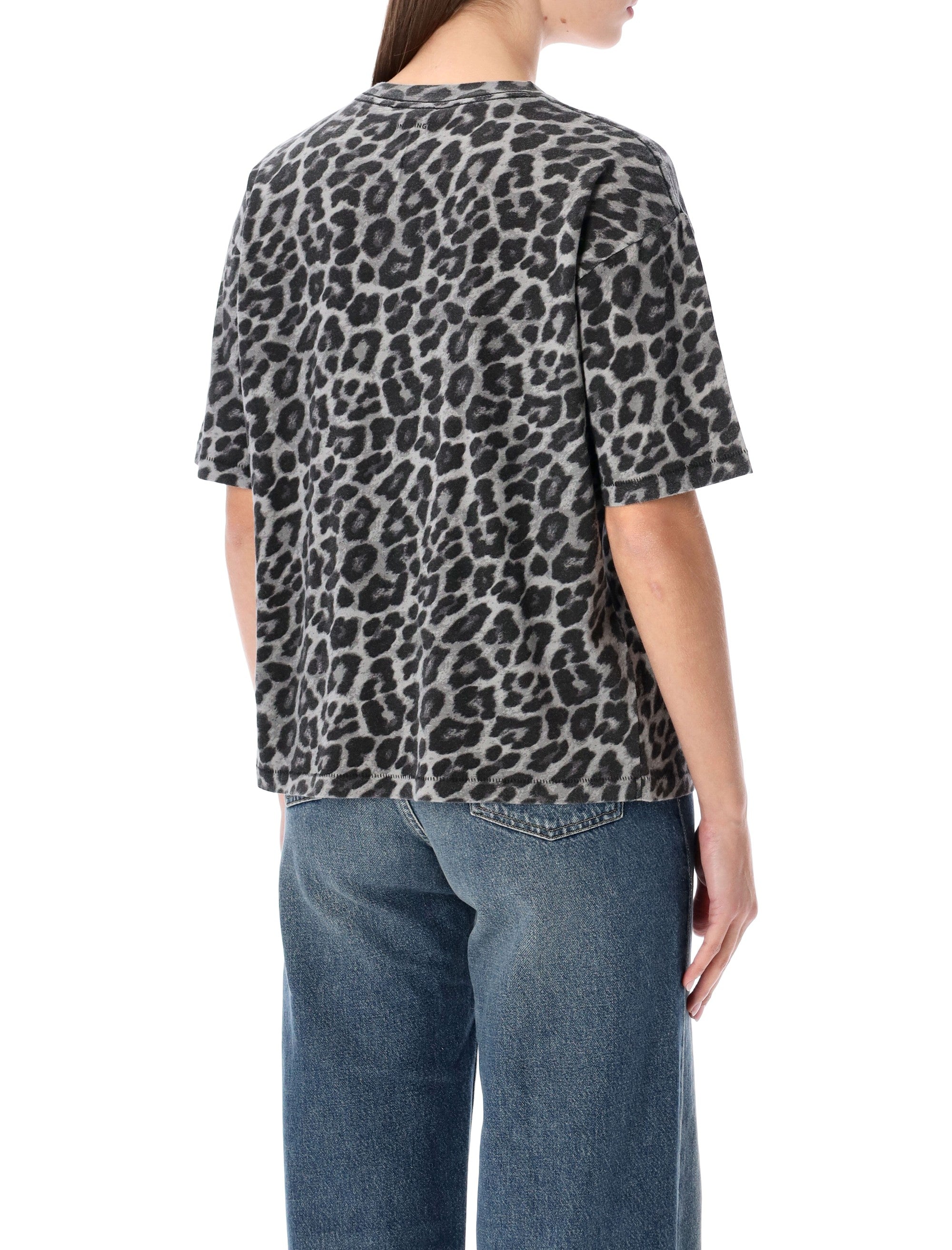 ANINE BING Cohen Mini Leopard Print Cotton Tee