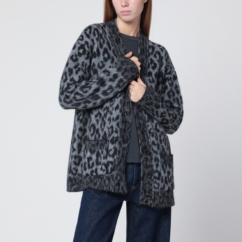 ANINE BING Leopard Print Cardigan