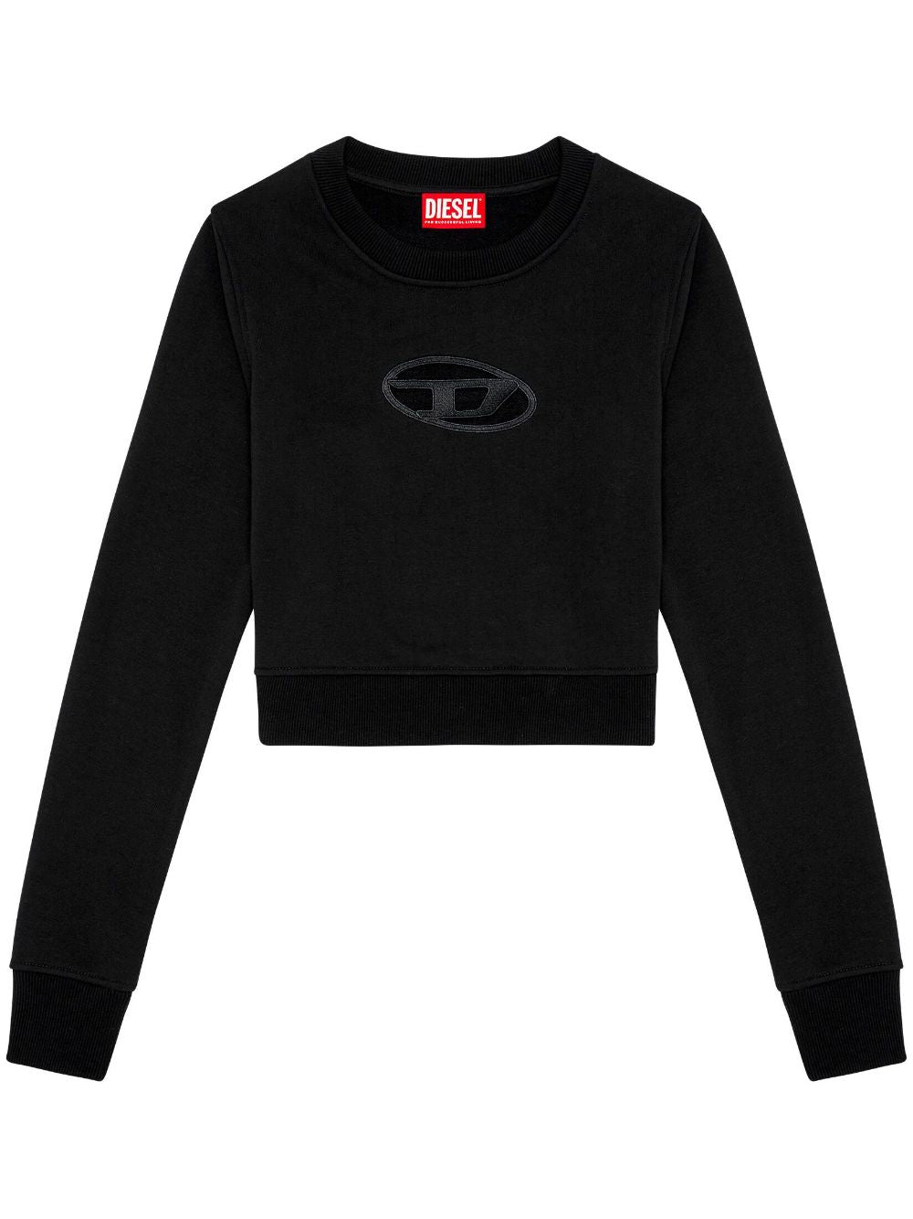DIESEL Slim Fit Crewneck Sweatshirt with Logo Cut-Out - Size S