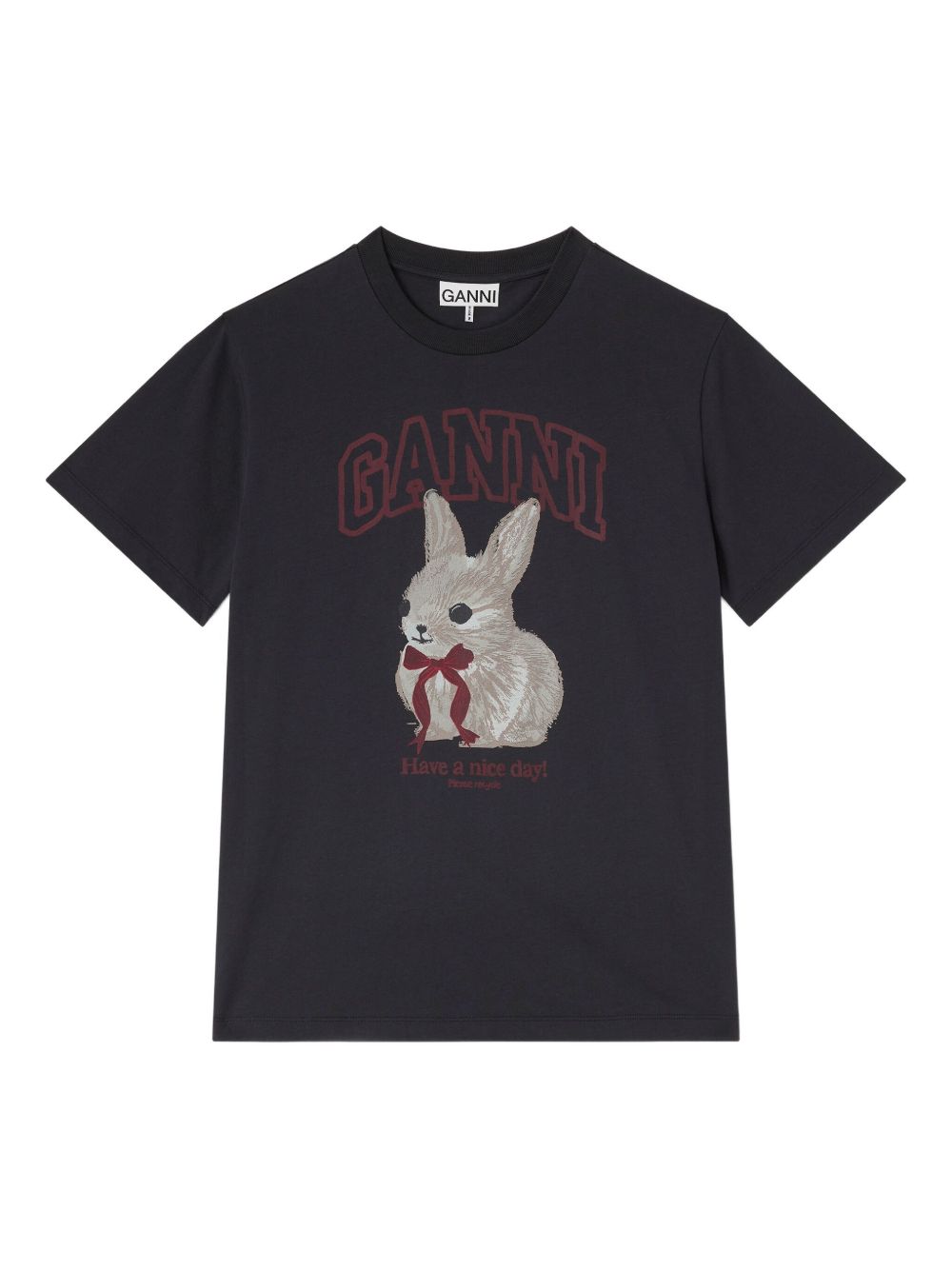GANNI Organic Cotton Rabbit Graphic T-Shirt