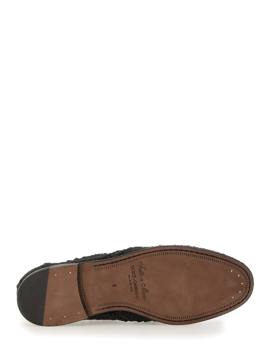 DOLCE & GABBANA Woven Fabric Derby Dress Shoes for Men