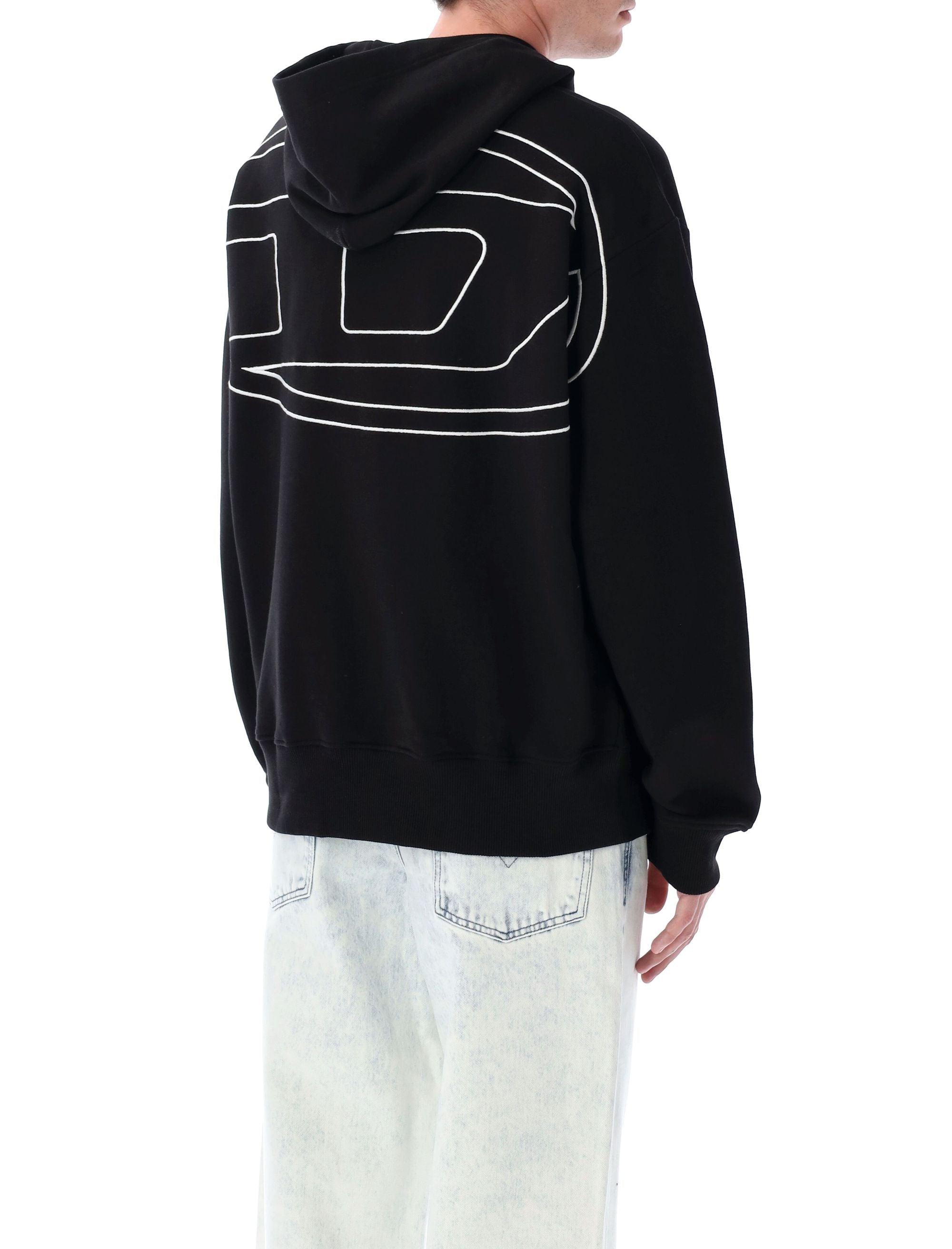 DIESEL Men's Regular Fit Hoodie with Embroidered Details