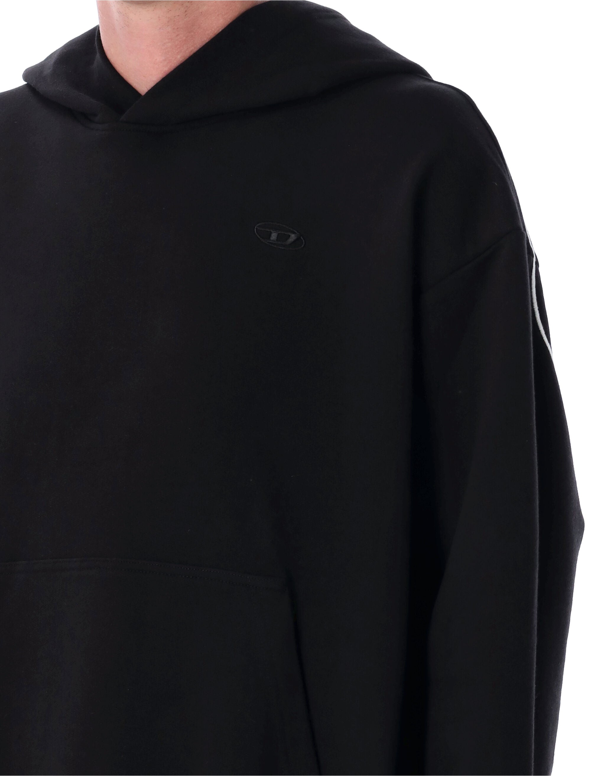 DIESEL Men's Oversized Hoodie with Embroidered Details - Regular Fit