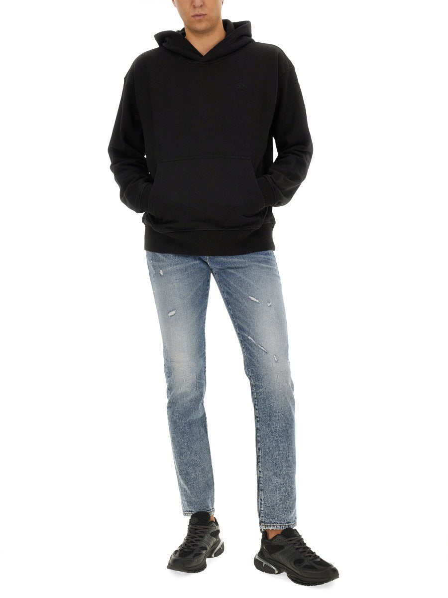 DIESEL Men's Oversized Hoodie with Embroidered Details - Regular Fit