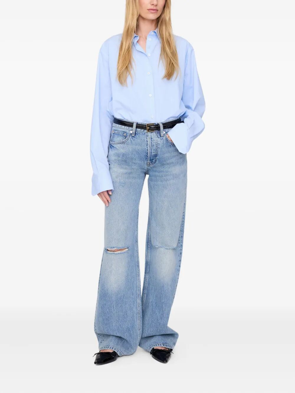 ANINE BING Mini Patent Leather Belt