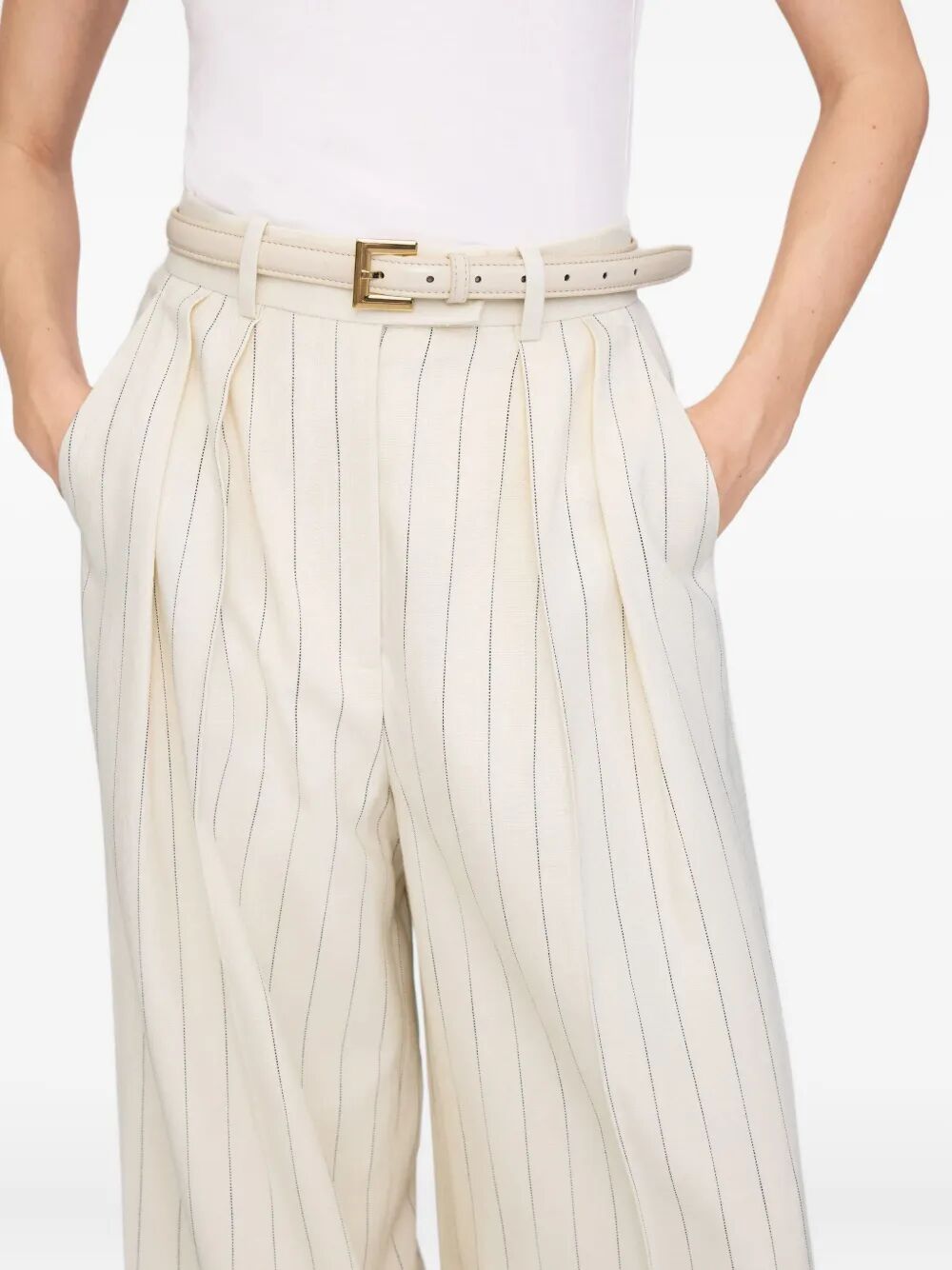 ANINE BING Mini Crinkled Patent Belt