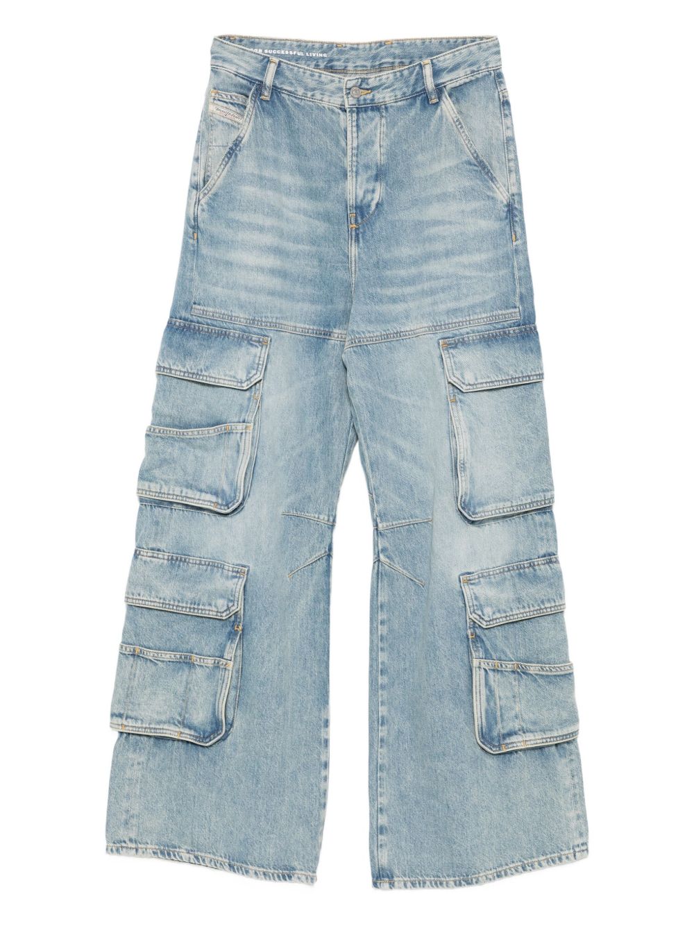 DIESEL Low Rise Cargo Denim Jeans with Straight Leg for Women