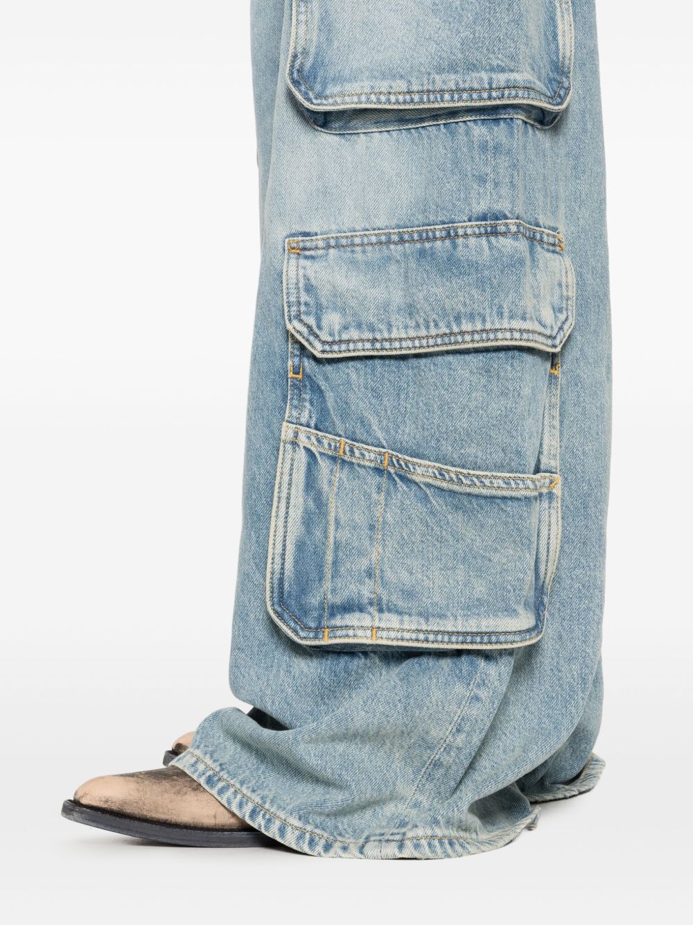 DIESEL Low Rise Cargo Denim Jeans with Straight Leg for Women