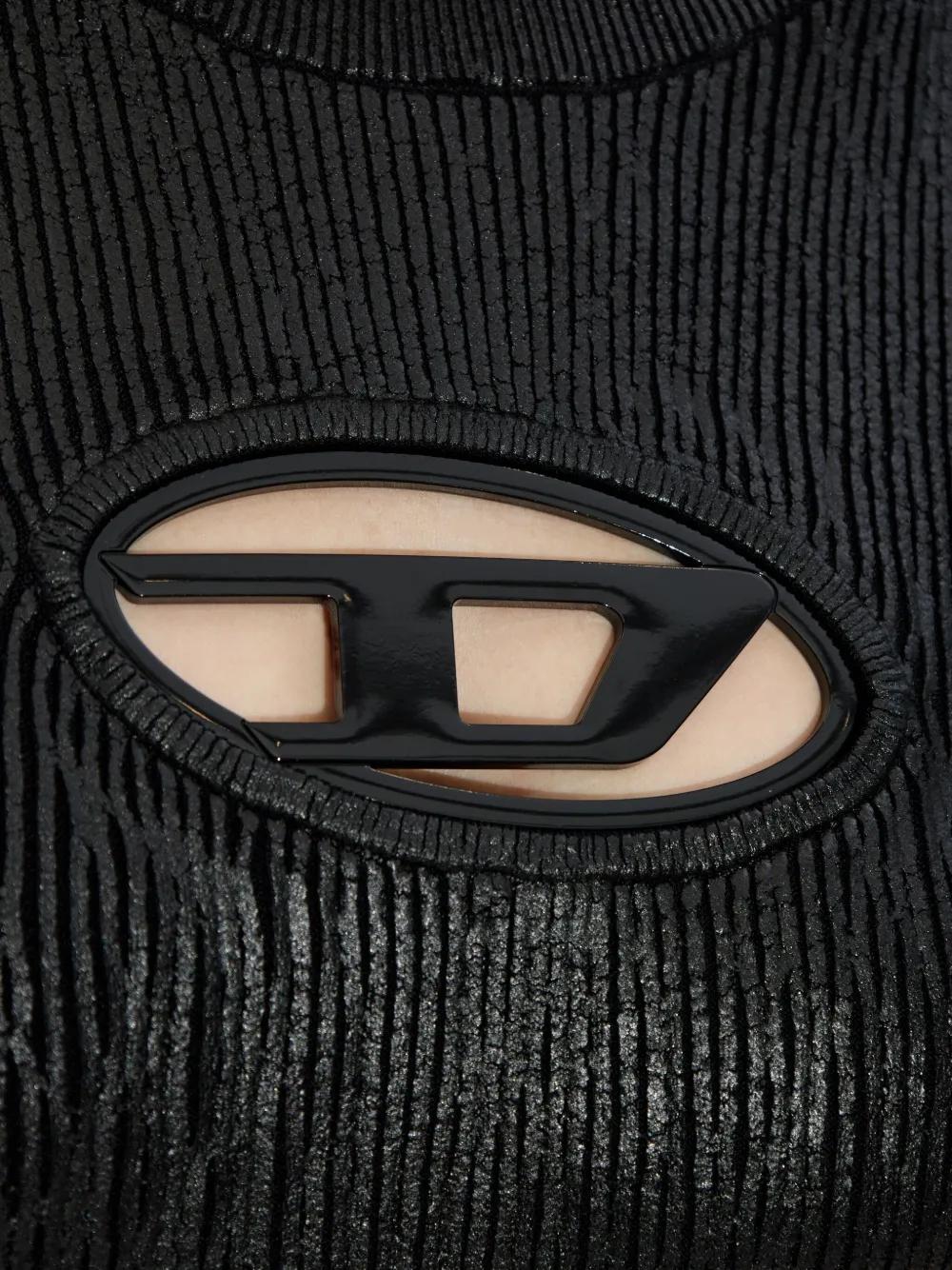 DIESEL Viscose Mini Dress with Front Oval D Detail