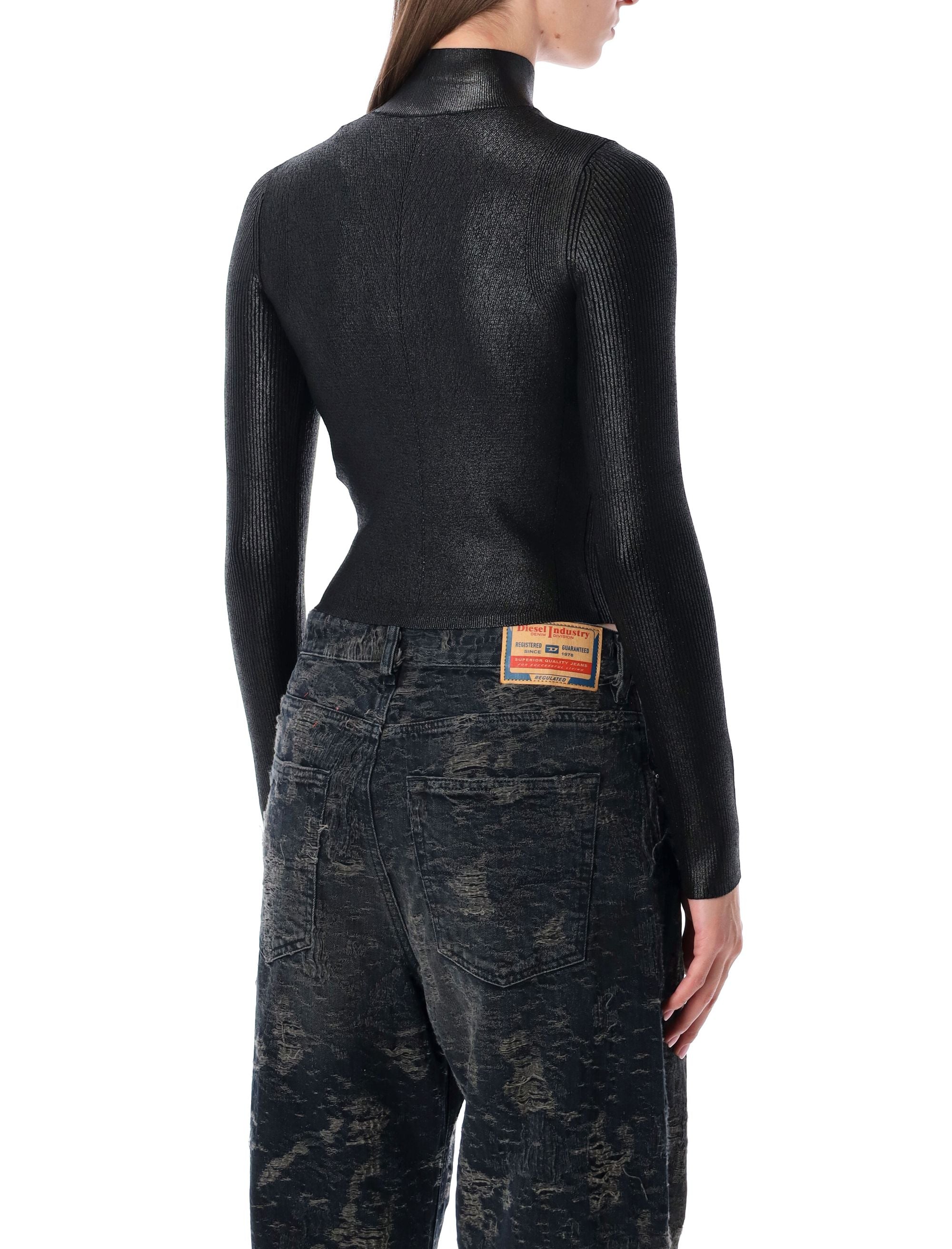 DIESEL Ribbed High-Neck Long Sleeve Top