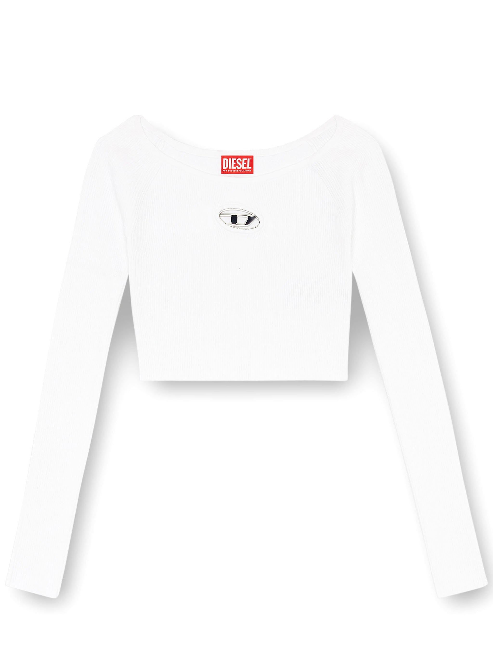 DIESEL Slim Fit Long-Sleeved Shirt with Oval D Metal Plate - Size S