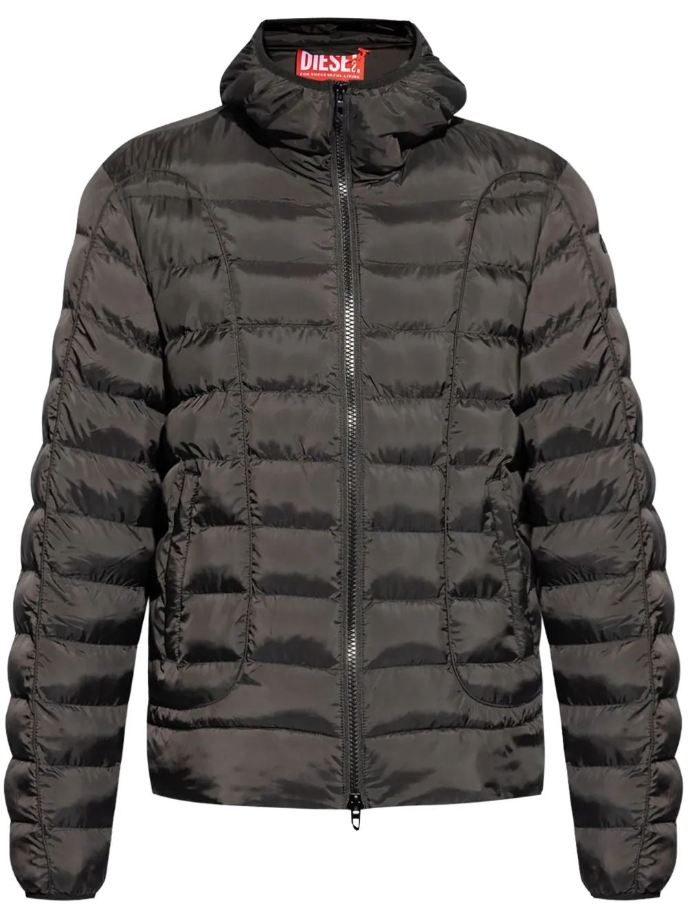 DIESEL Hooded Tech Fabric Down Jacket