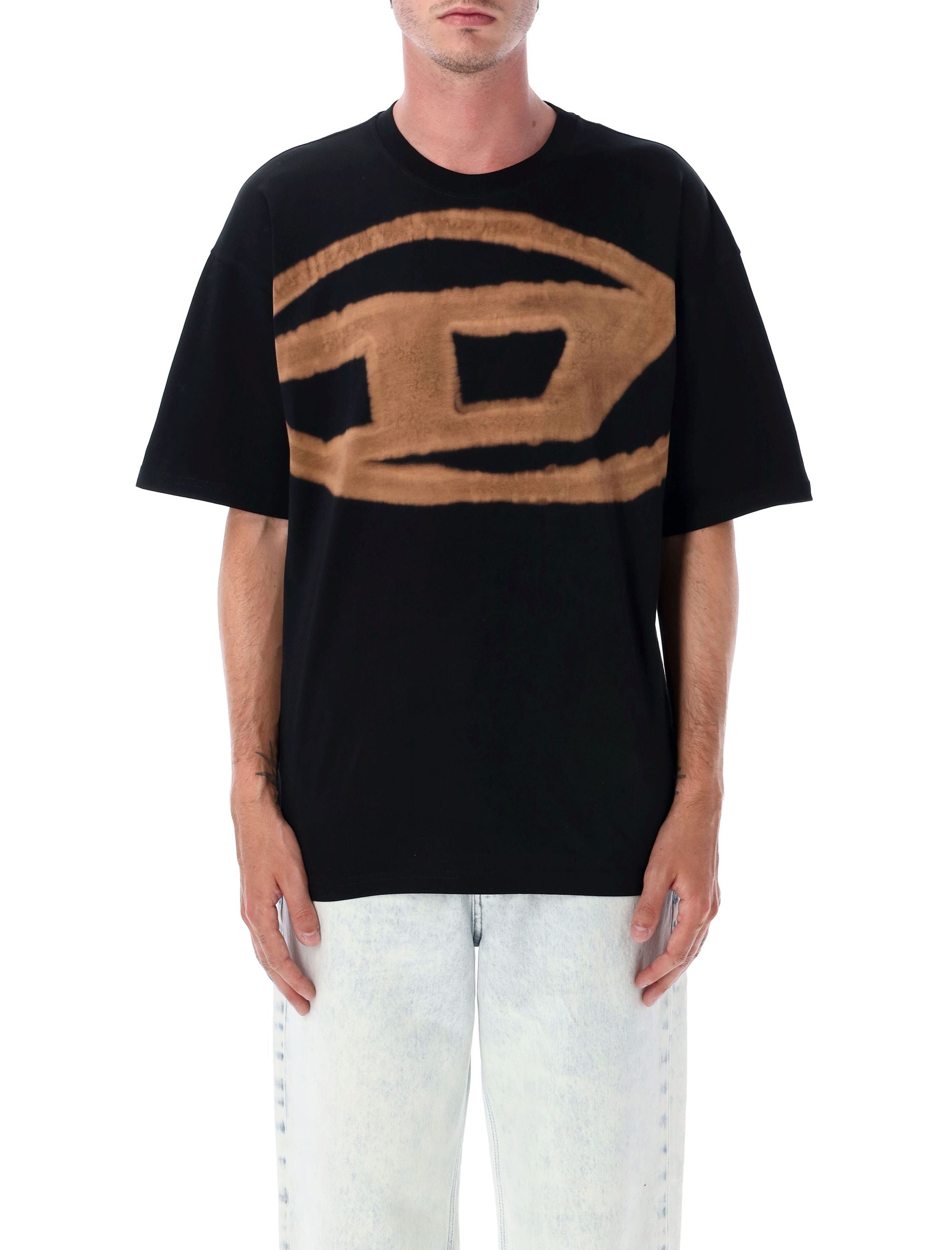 DIESEL Bleached Oval D Logo Relaxed Fit T-Shirt - Size M