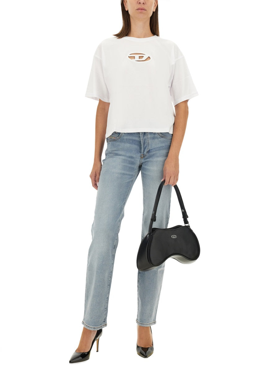 DIESEL Crewneck Crop T-Shirt - Size S