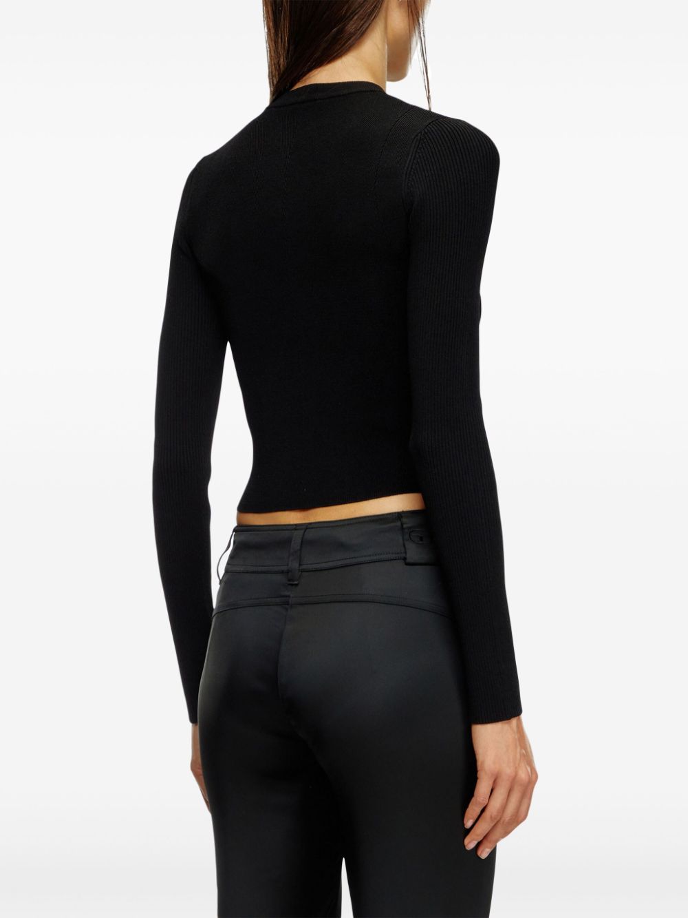 DIESEL Slim Fit Ribbed Viscose Top - Size S