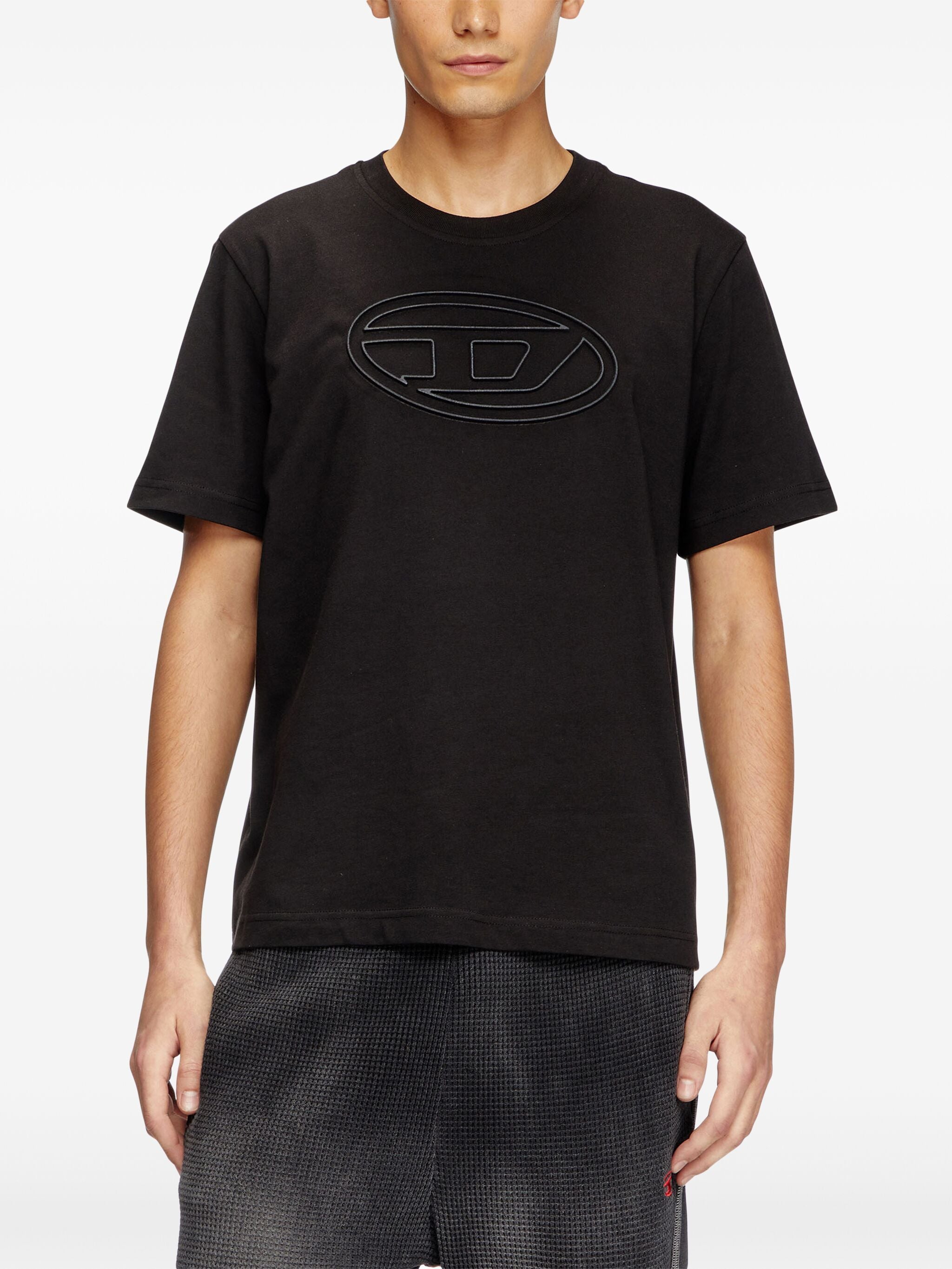 DIESEL Crew Neck Maxi Oval Logo T-Shirt - Size L