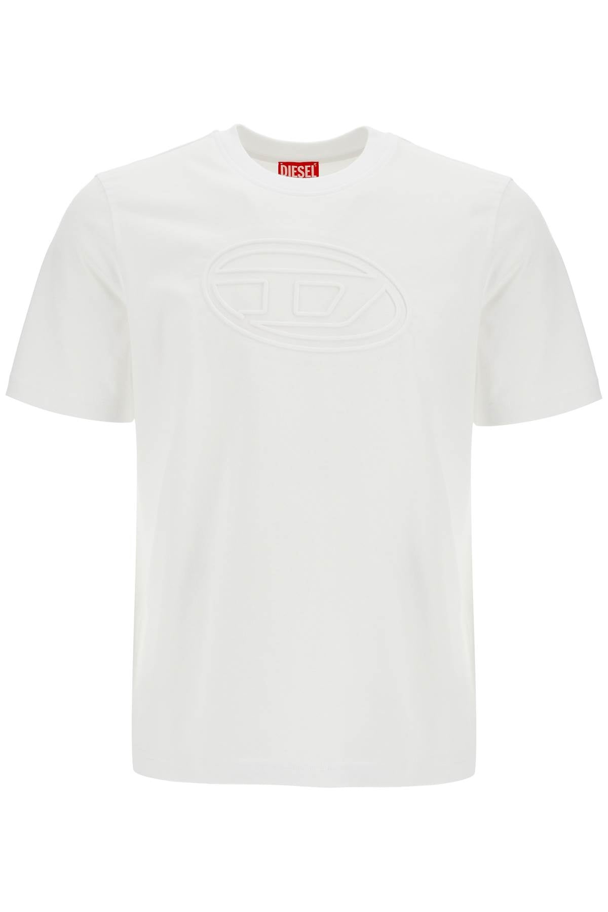 DIESEL Crew-Neck Regular Fit T-Shirt with Embossed Logo