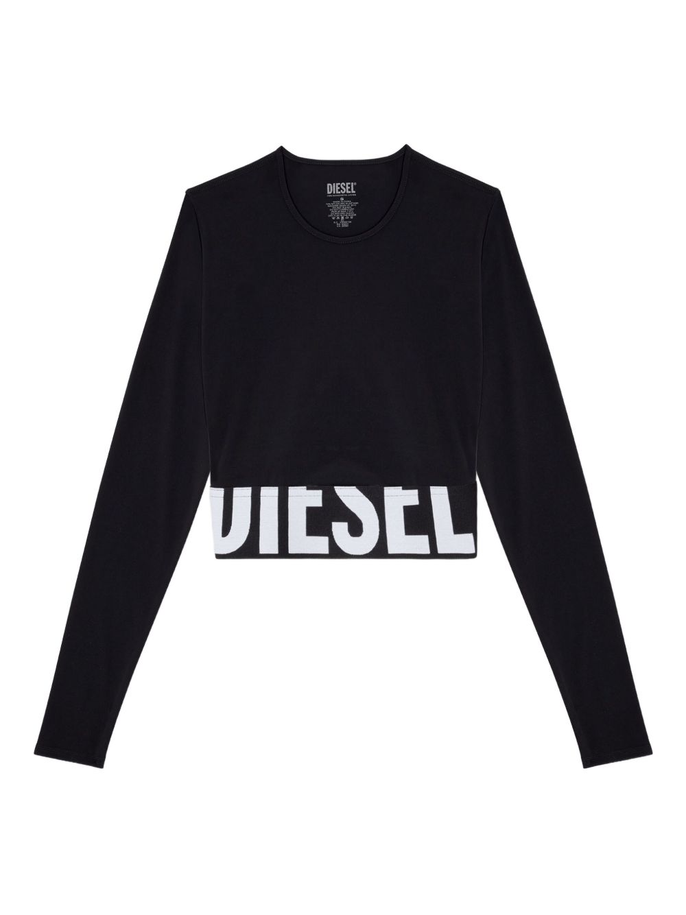 DIESEL Cropped Logo Long Sleeve Top for Women