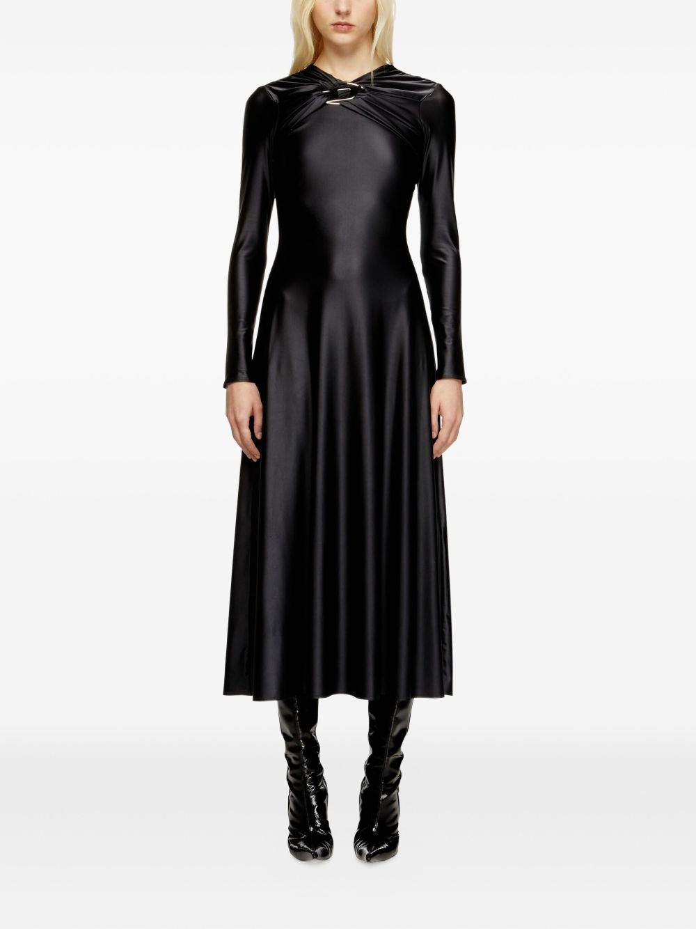 DIESEL Draped Midi Logo Dress