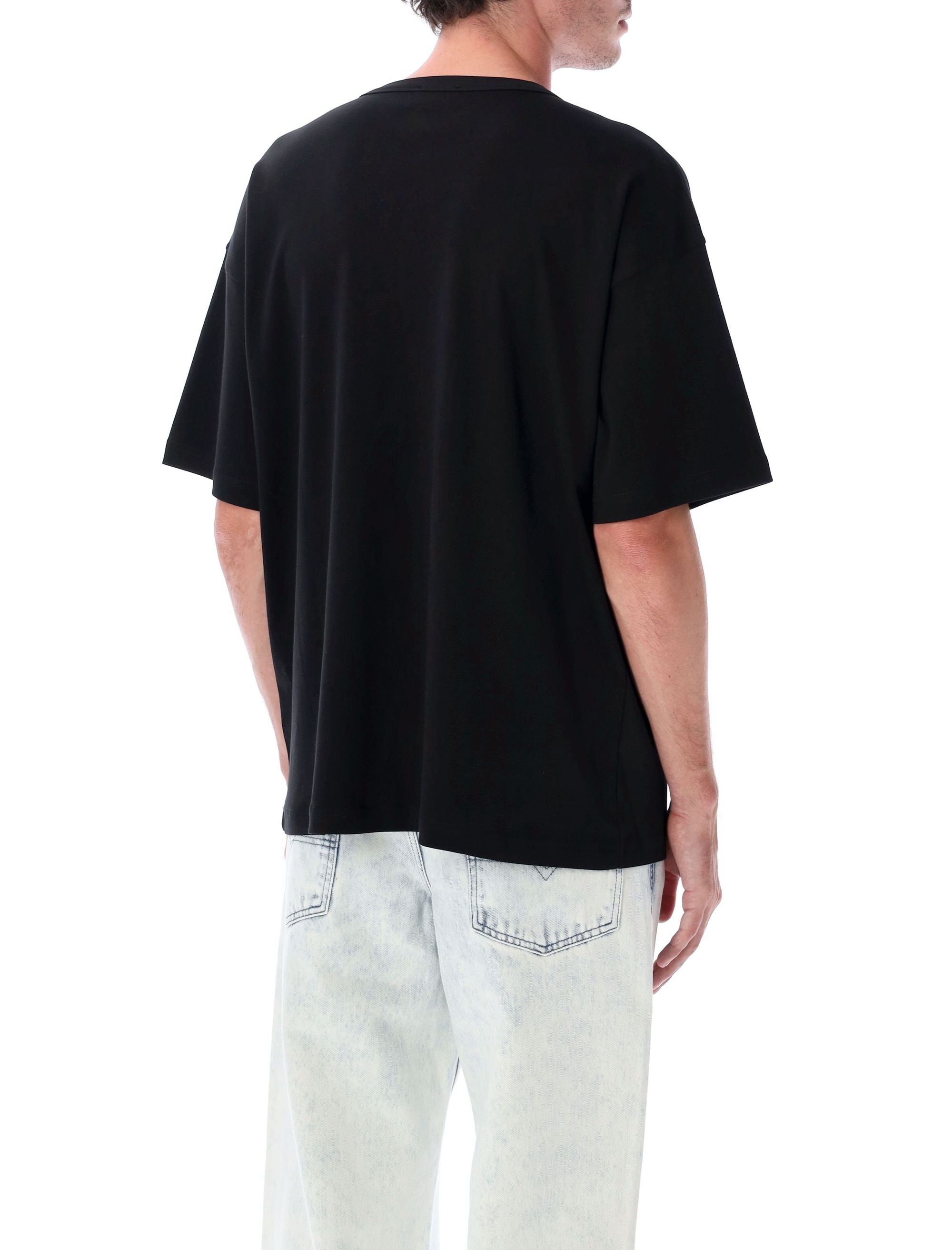 DIESEL Dropped Shoulder T-Shirt with Embroidered Logo - Size M