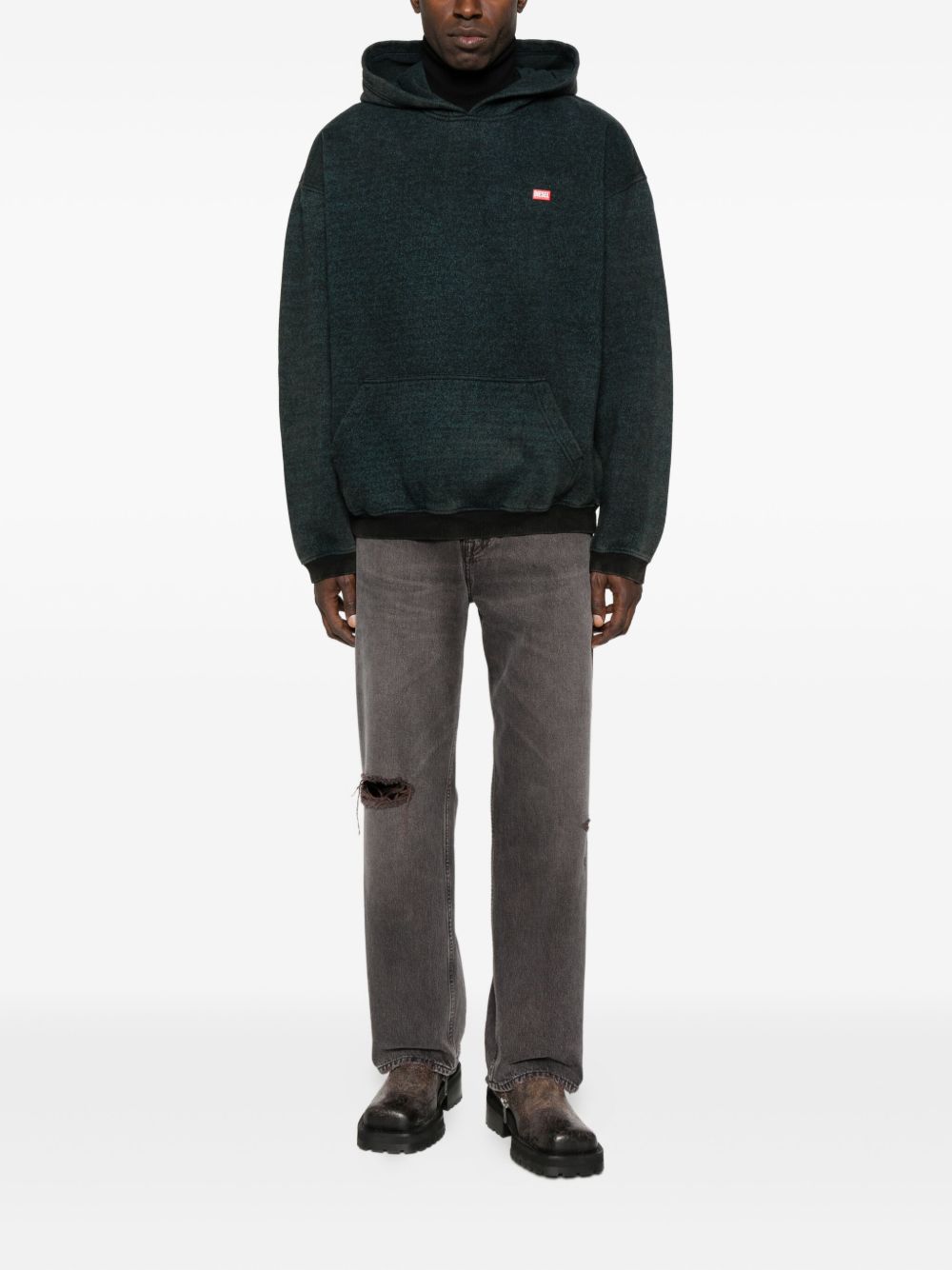 DIESEL Men's Hooded Sweatshirt with Logo Print