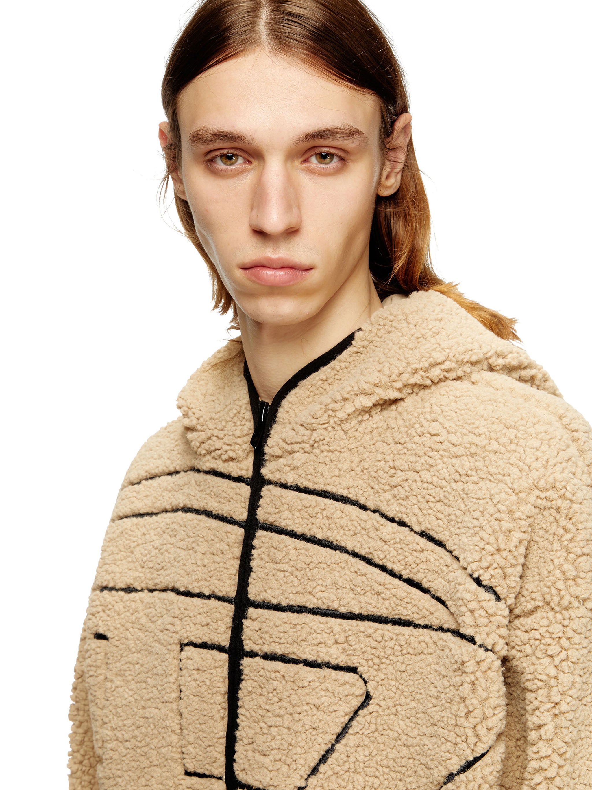 DIESEL Men's Hooded Teddy Zip Sweatshirt