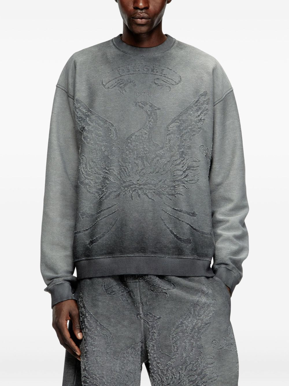 DIESEL Ribbed Long-Sleeve Jersey with Logo for Men