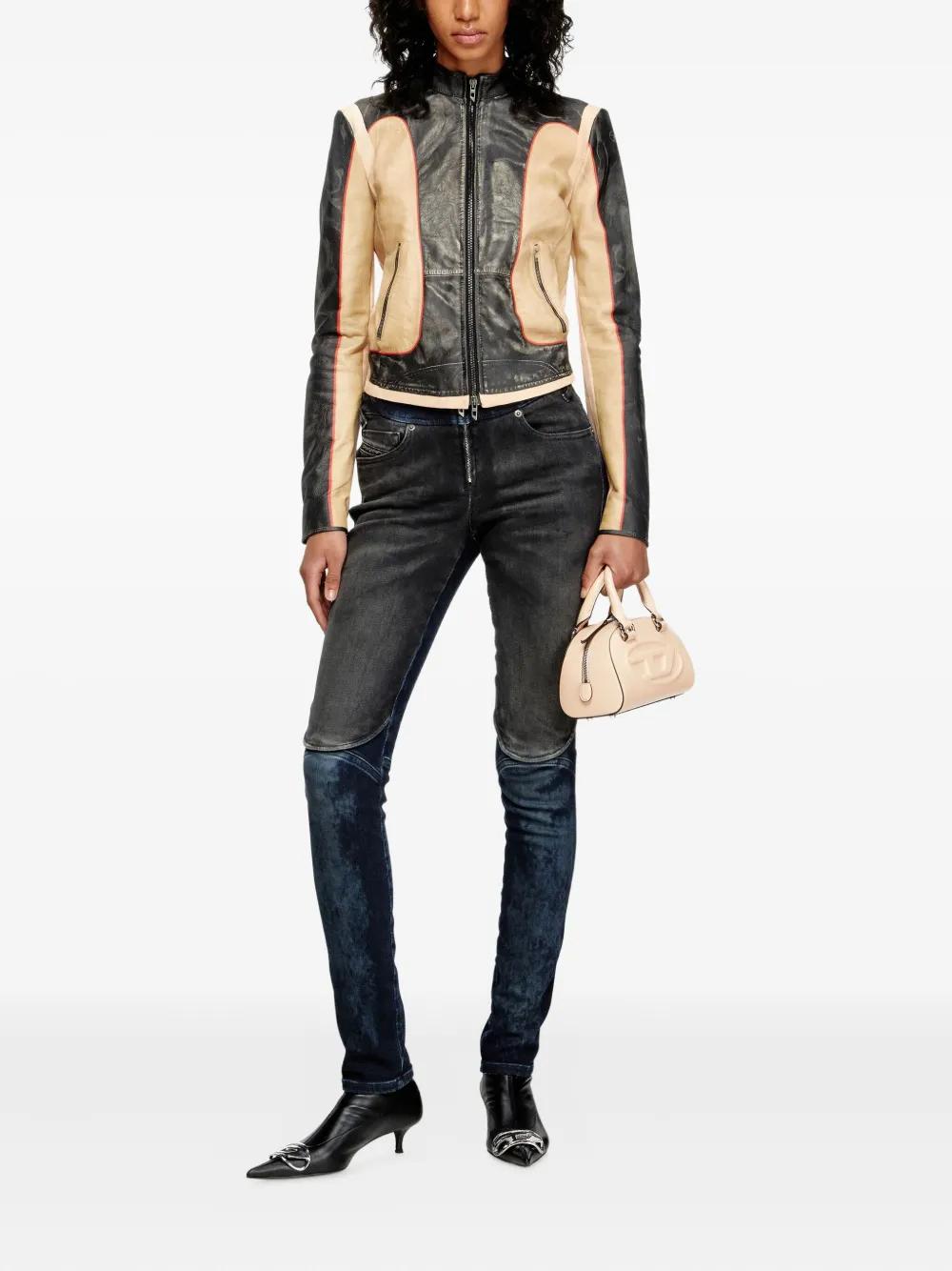 DIESEL Panelled Leather Jacket for Women - FW25