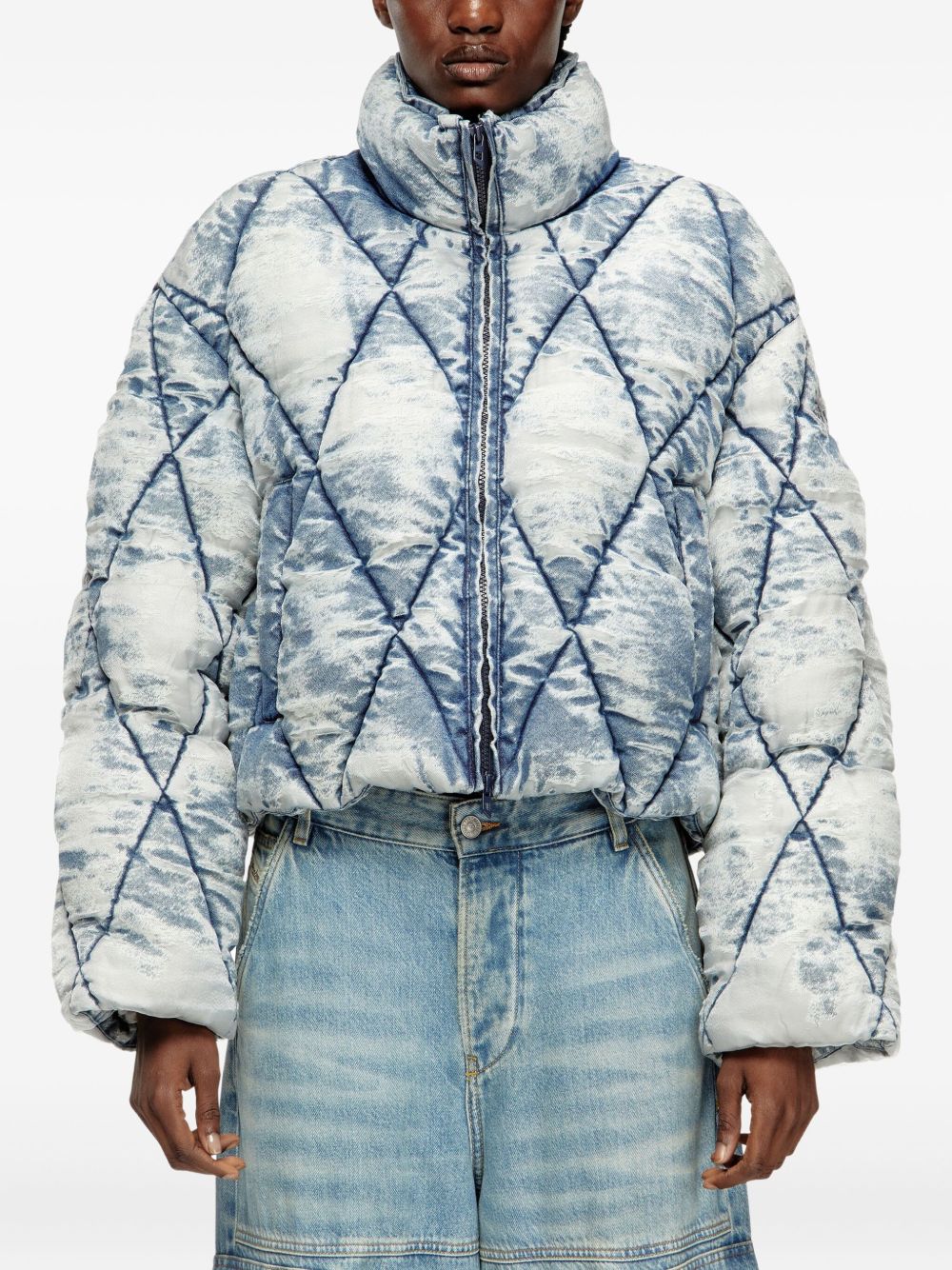 DIESEL High Collared Quilted Down Jacket