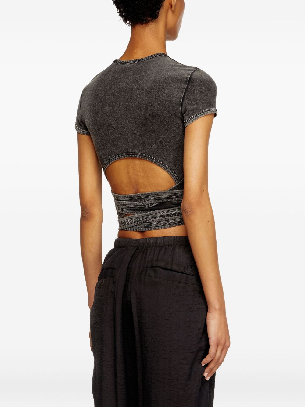 DIESEL Women's Mini Crewneck with Criss-Cross Straps - Size S