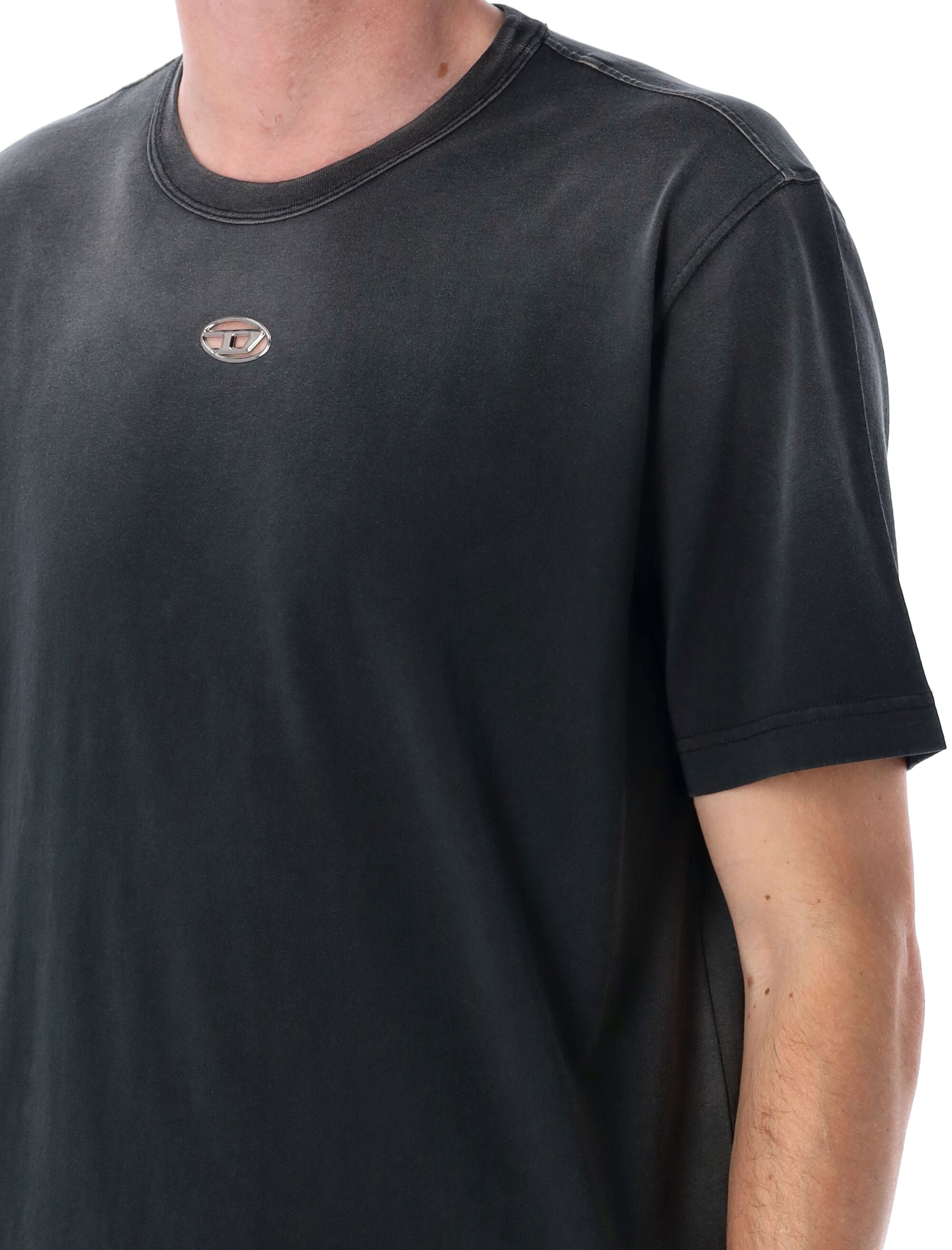 DIESEL Cotton Crew-Neck T-Shirt with Ribbed Collar - FW25