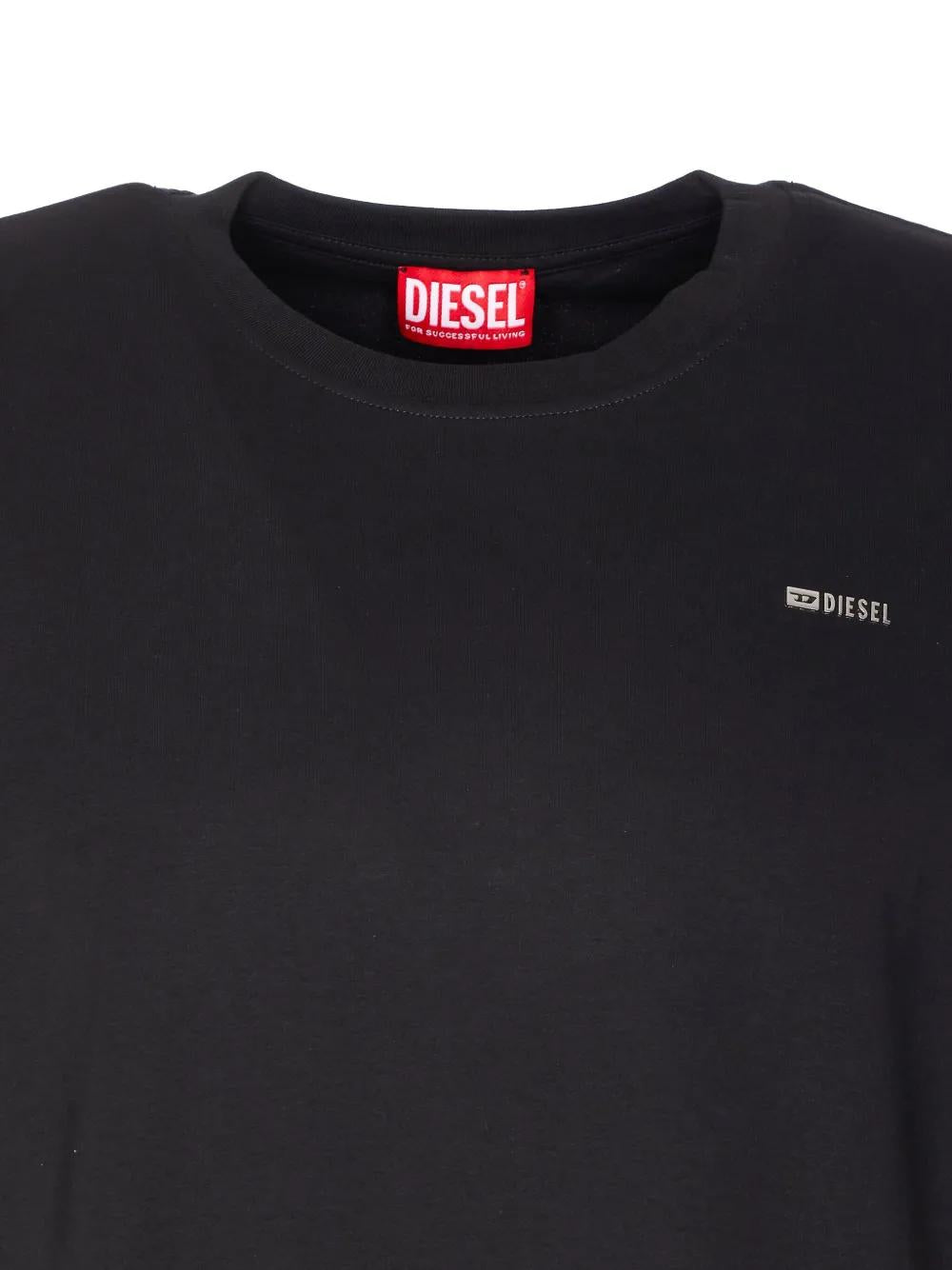 DIESEL Crew Neck Logo-Plaque T-Shirt for Men
