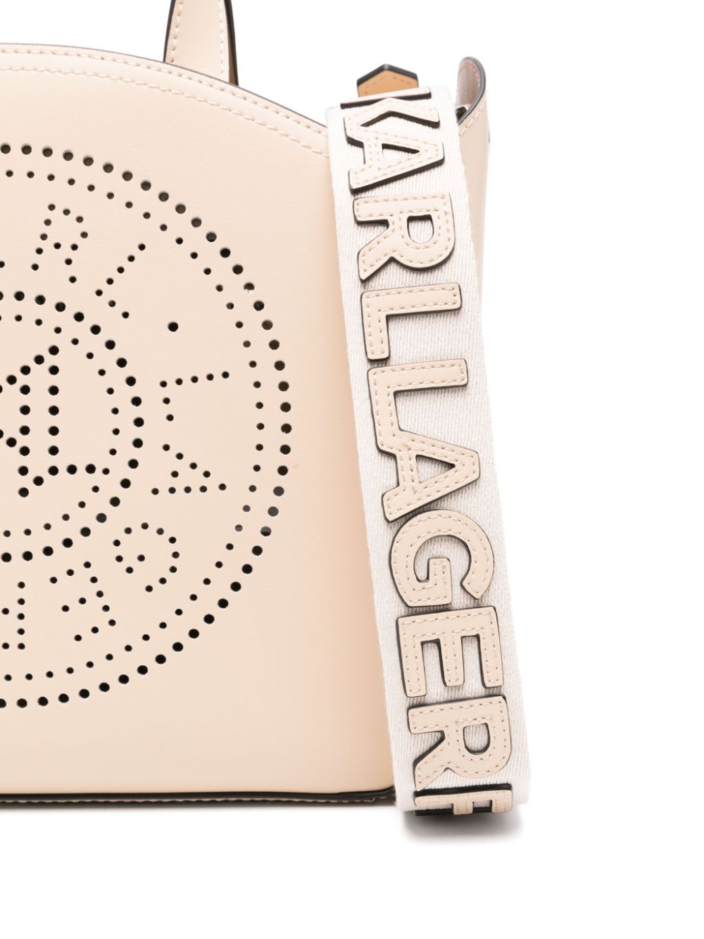KARL LAGERFELD Mini Perforated Circular Logo Tote Handbag