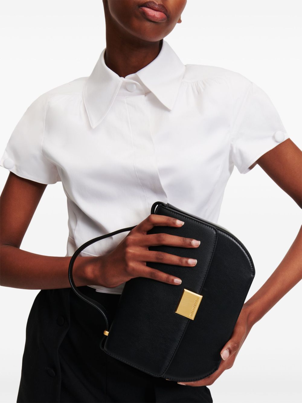 KARL LAGERFELD Mini Crossbody Bag with Gold Closure