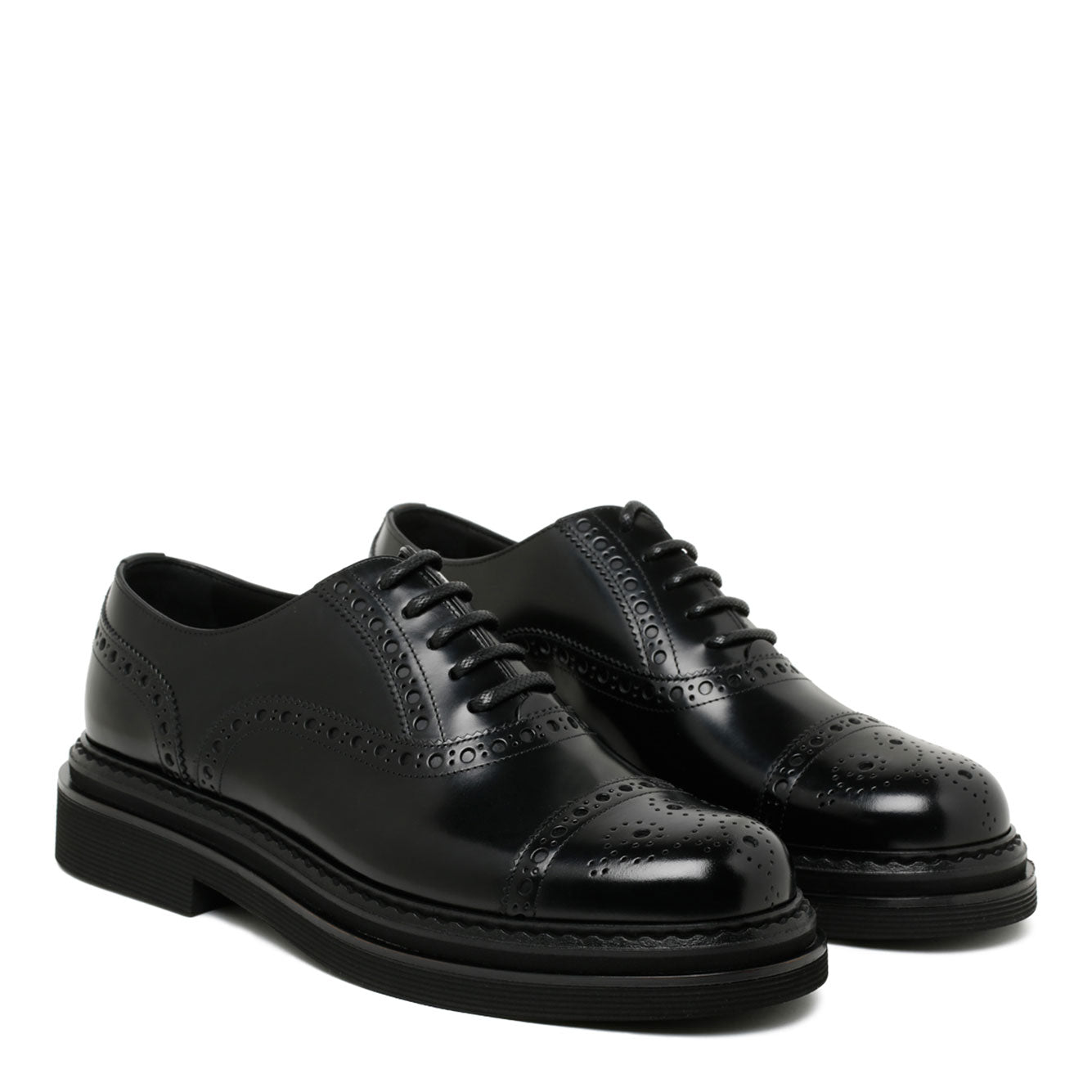 DOLCE & GABBANA Leather Lace-Up Brogue Shoes for Men