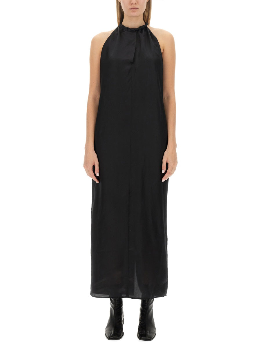 ACNE STUDIOS Satin Dress with Buckle Closure and Wide Back