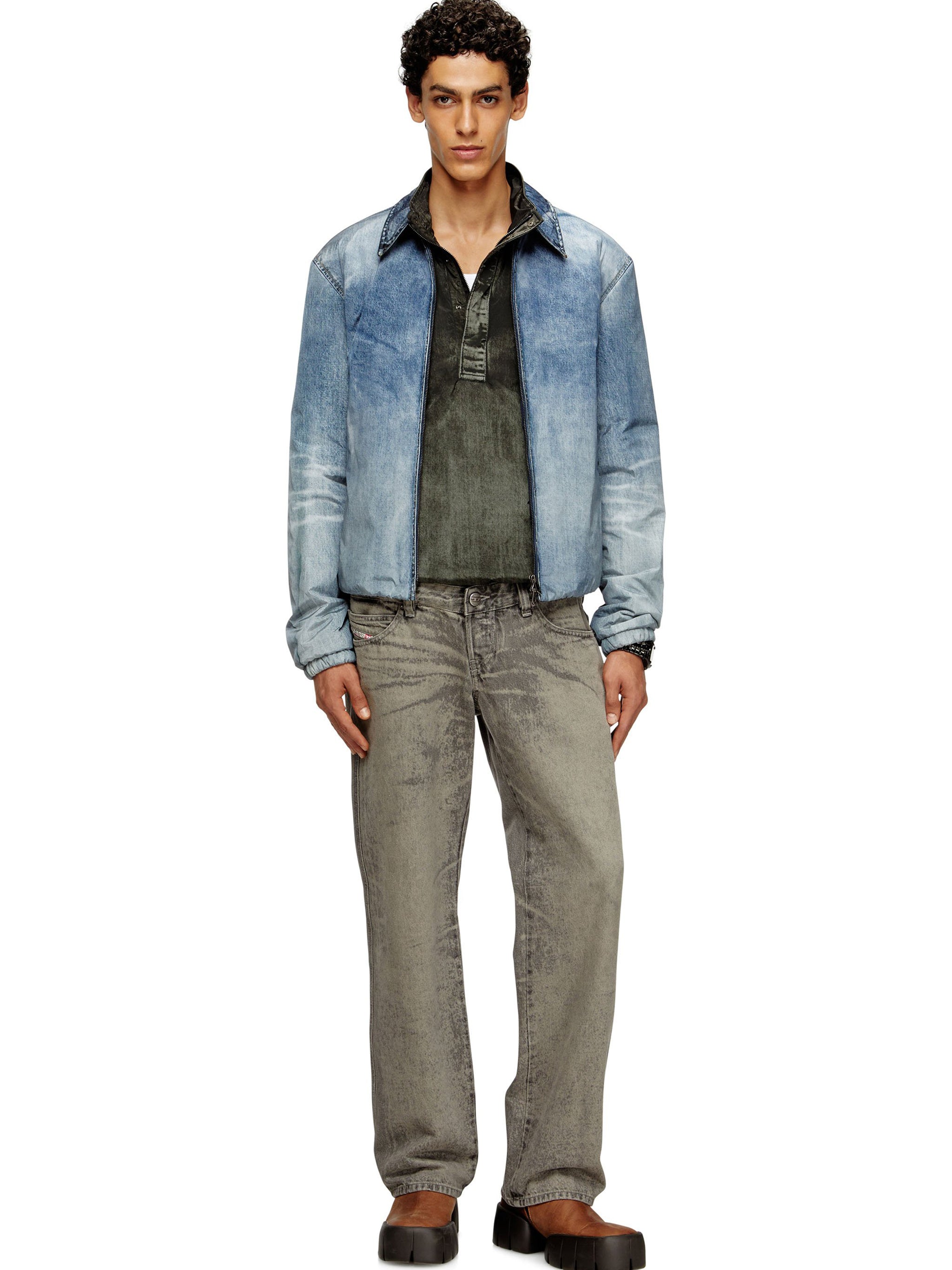 DIESEL Classic Denim-Look Padded Jacket for Men - Stylish Outerwear