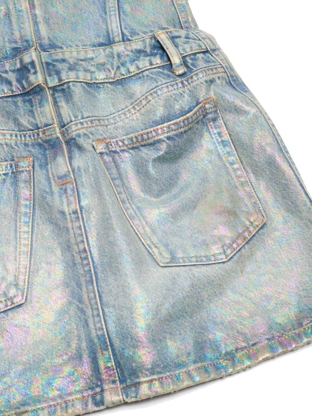 ACNE STUDIOS Coated Denim Mini Dress with Concealed Zip