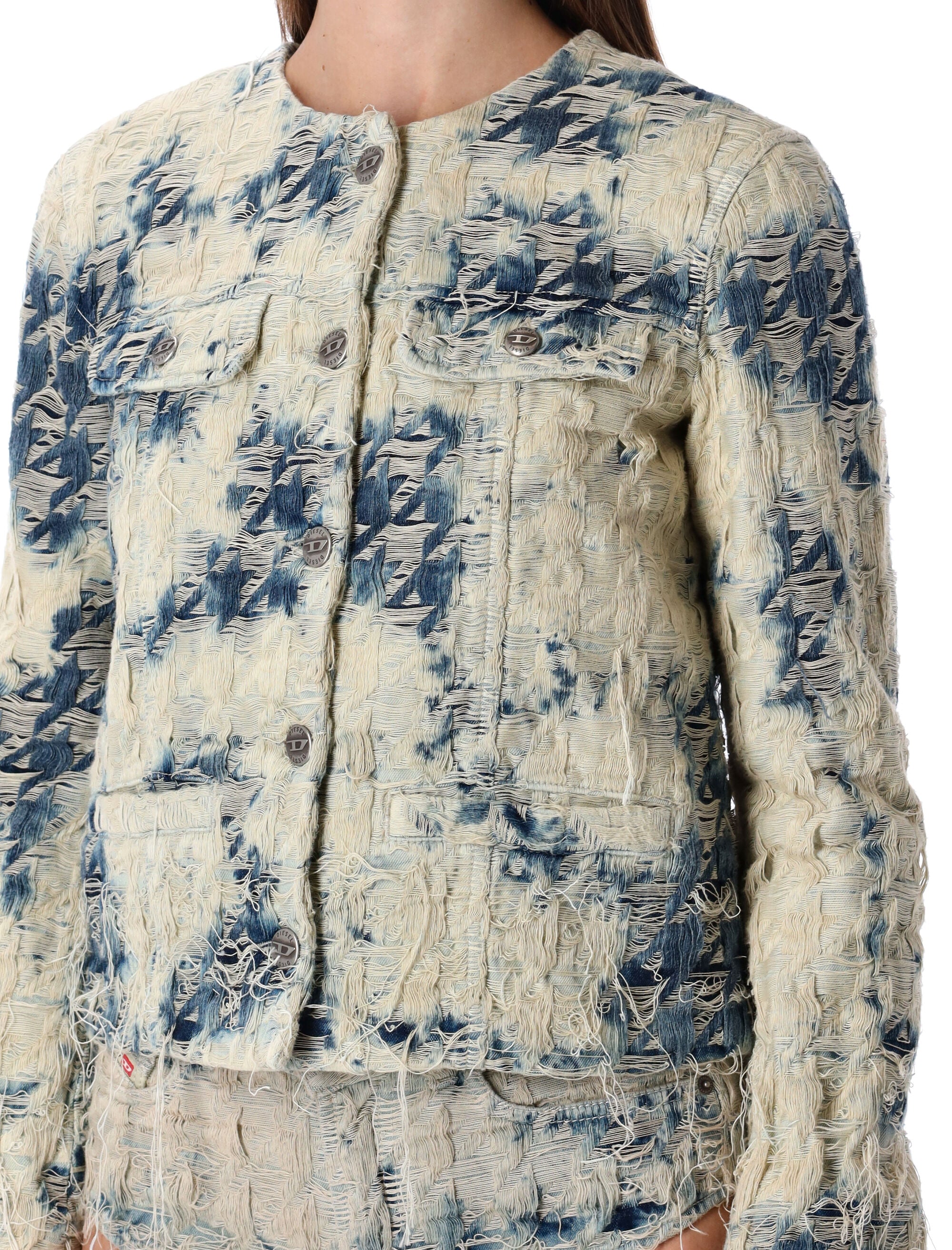 DIESEL Distressed Cotton Denim Jacket - Women's Size S