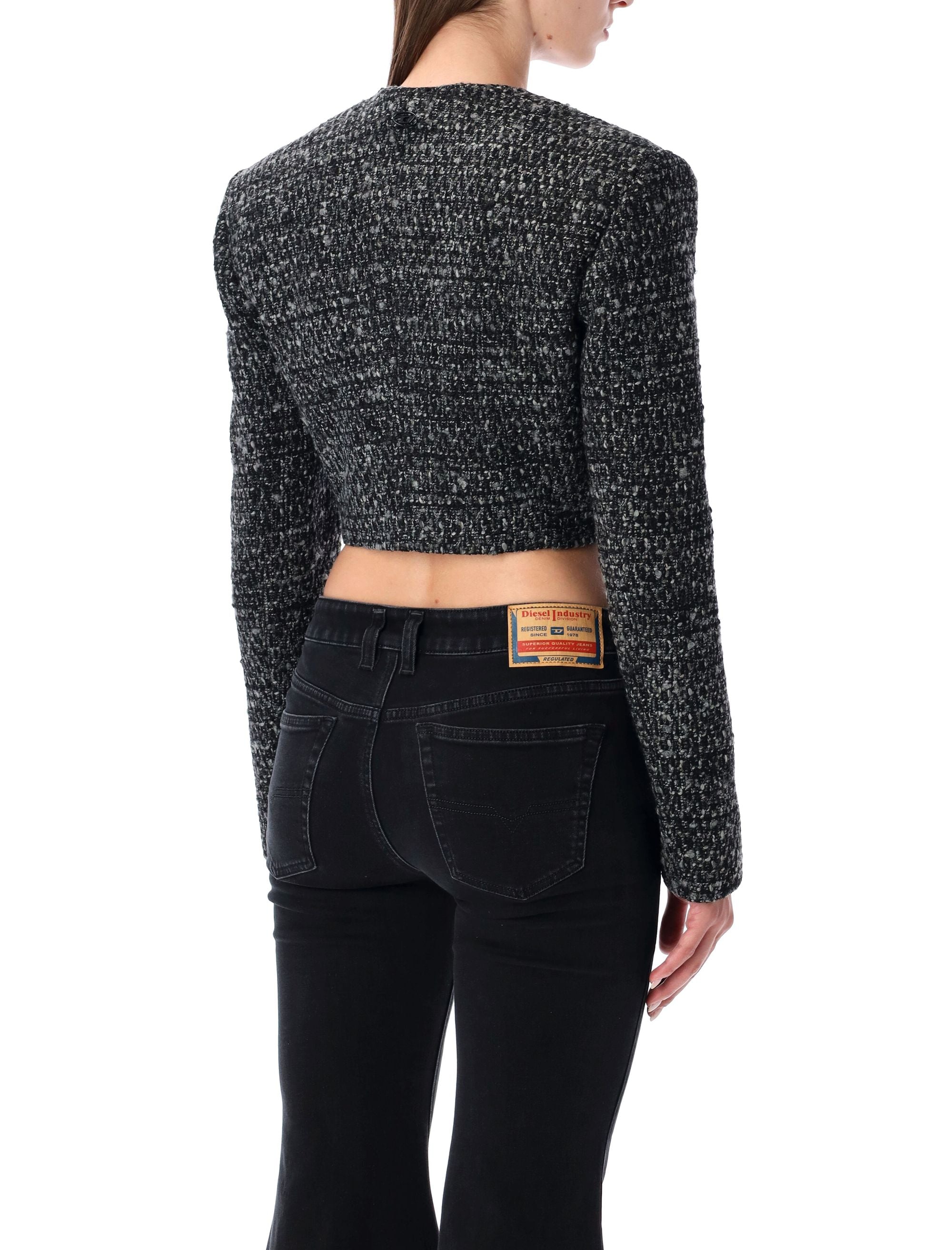 DIESEL Mini Cropped Bouclé Wool Blend Jacket