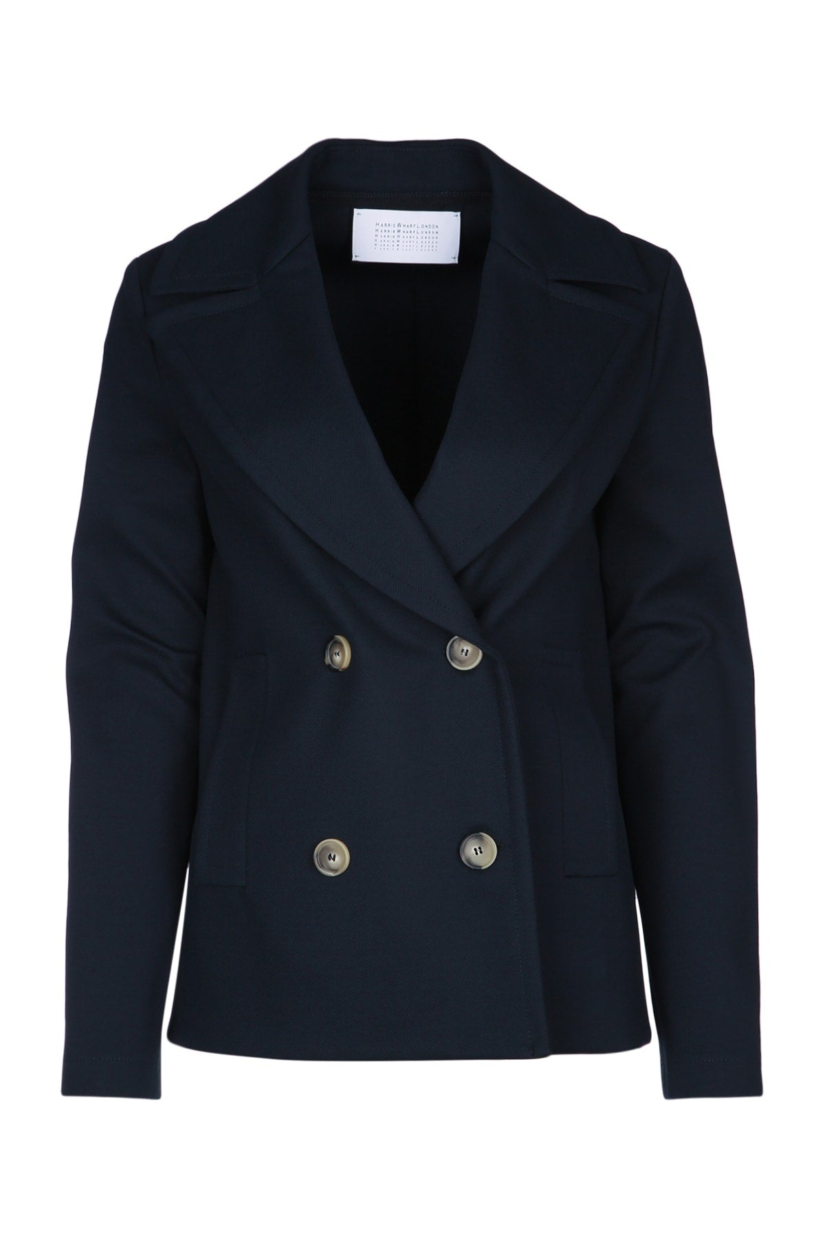 HARRIS WHARF LONDON Diagonal Women's Peacoat Crafted with Luxury Fabric