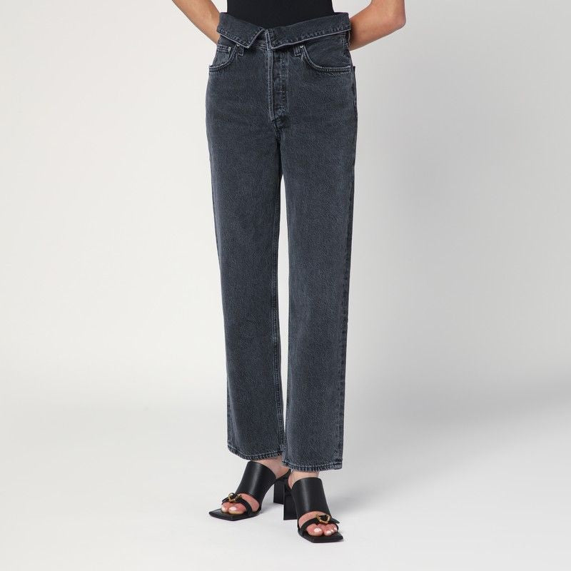AGOLDE High-Waisted Rolled Detail Jeans