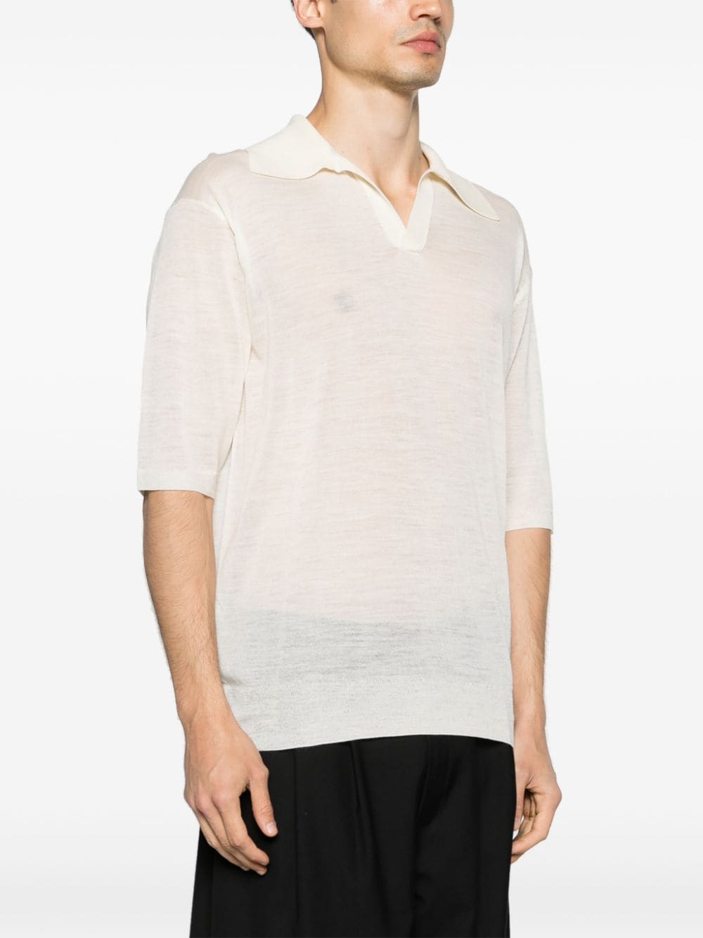 AURALEE Wool and Silk Blend Polo Shirt - SS24