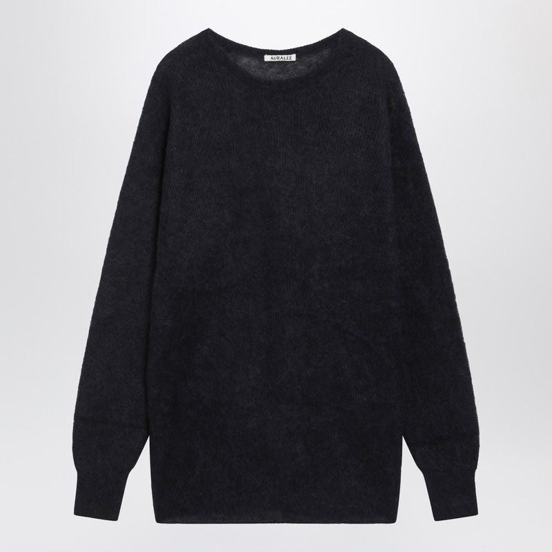 AURALEE Men's Alpaca Blend Crew-Neck Sweater