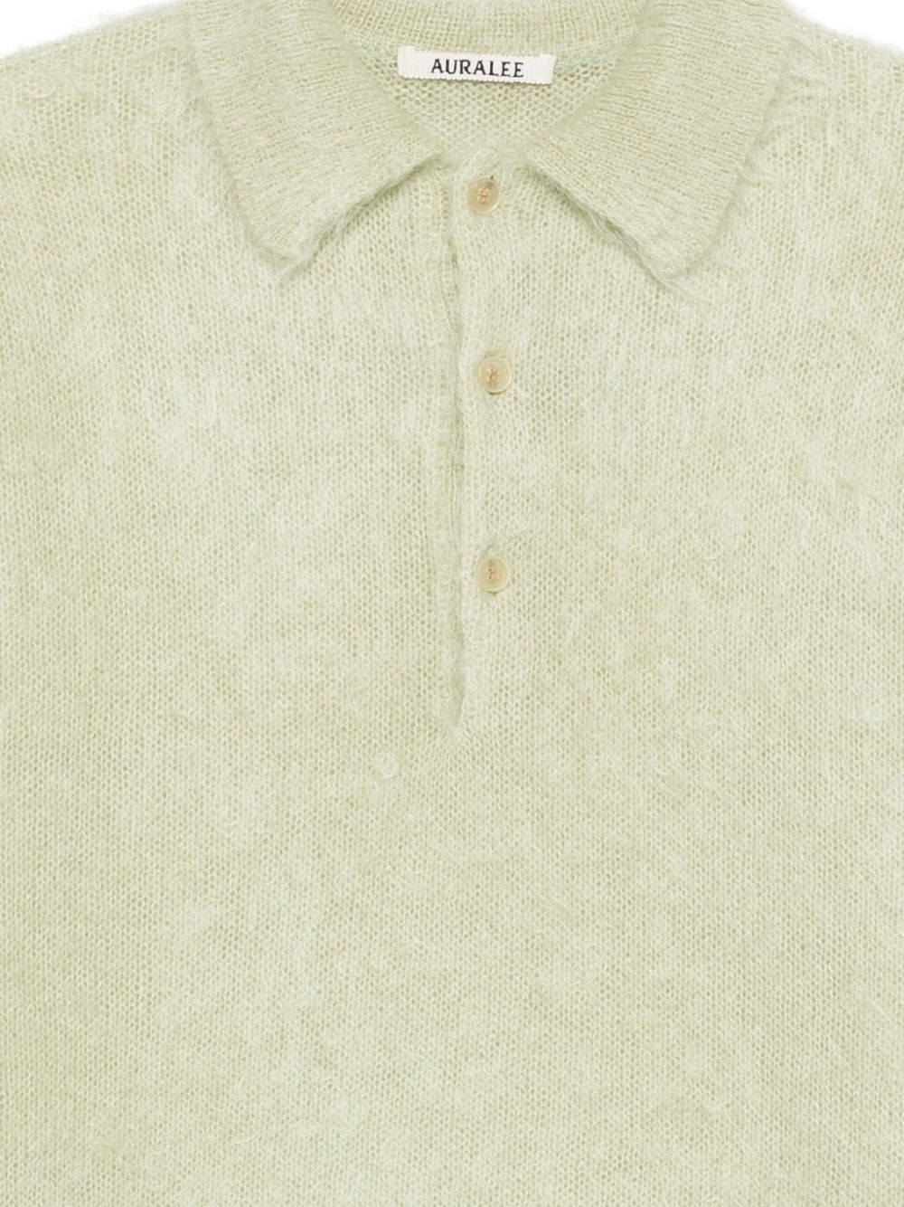 AURALEE Wool Polo Shirt for Men - Long Sleeves, Front Button Placket