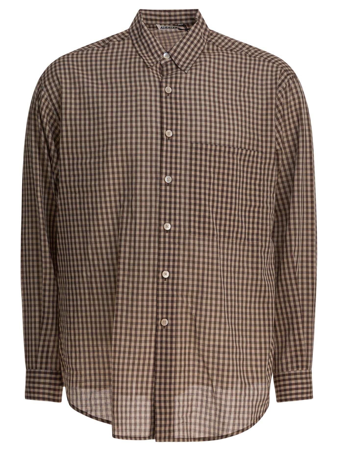 AURALEE Airy Regular Fit Gingham Shirt for Men