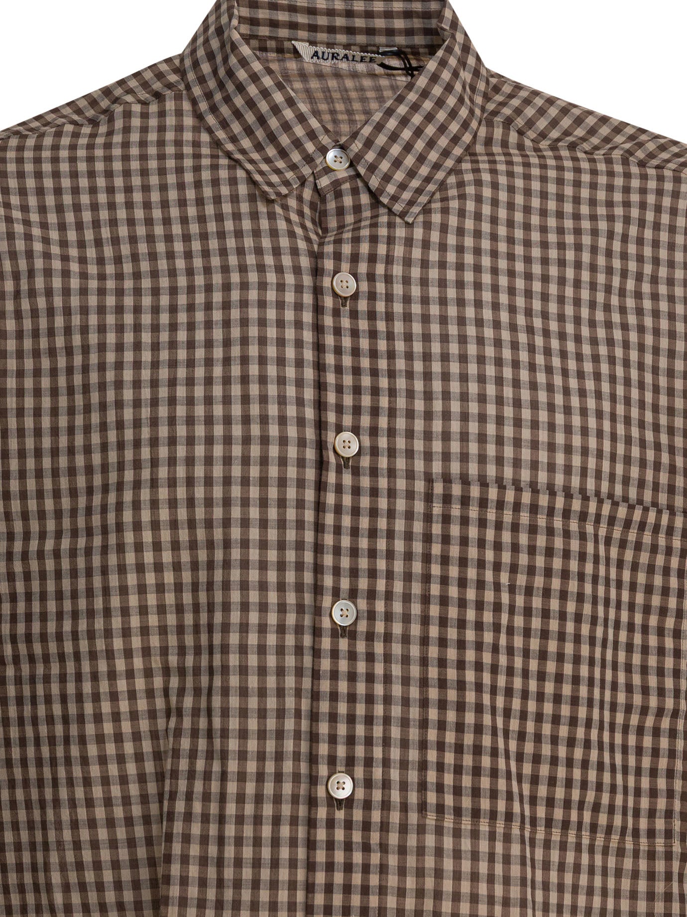 AURALEE Airy Regular Fit Gingham Shirt for Men